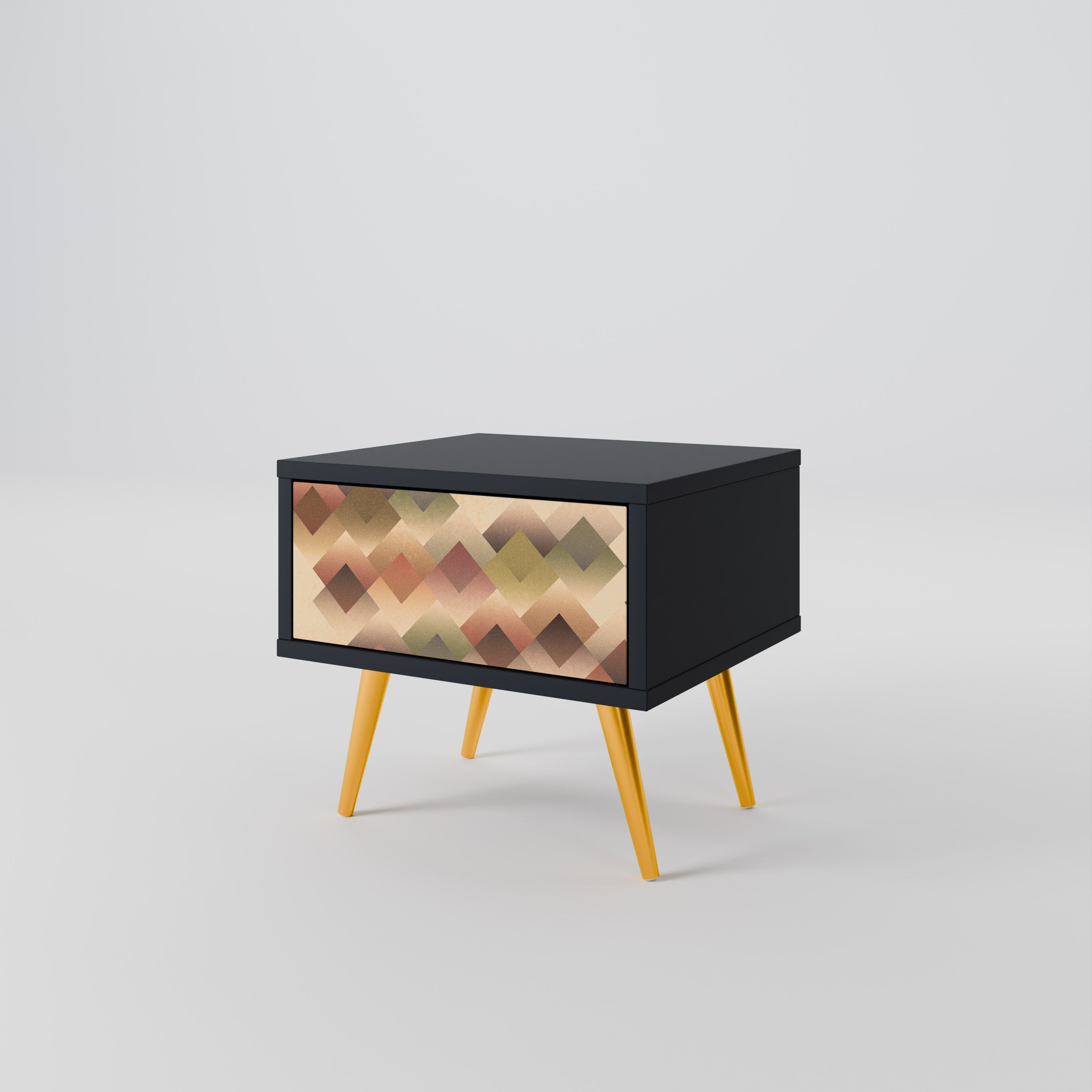 GEOMETRIC FUSION Nightstand in Black Finish