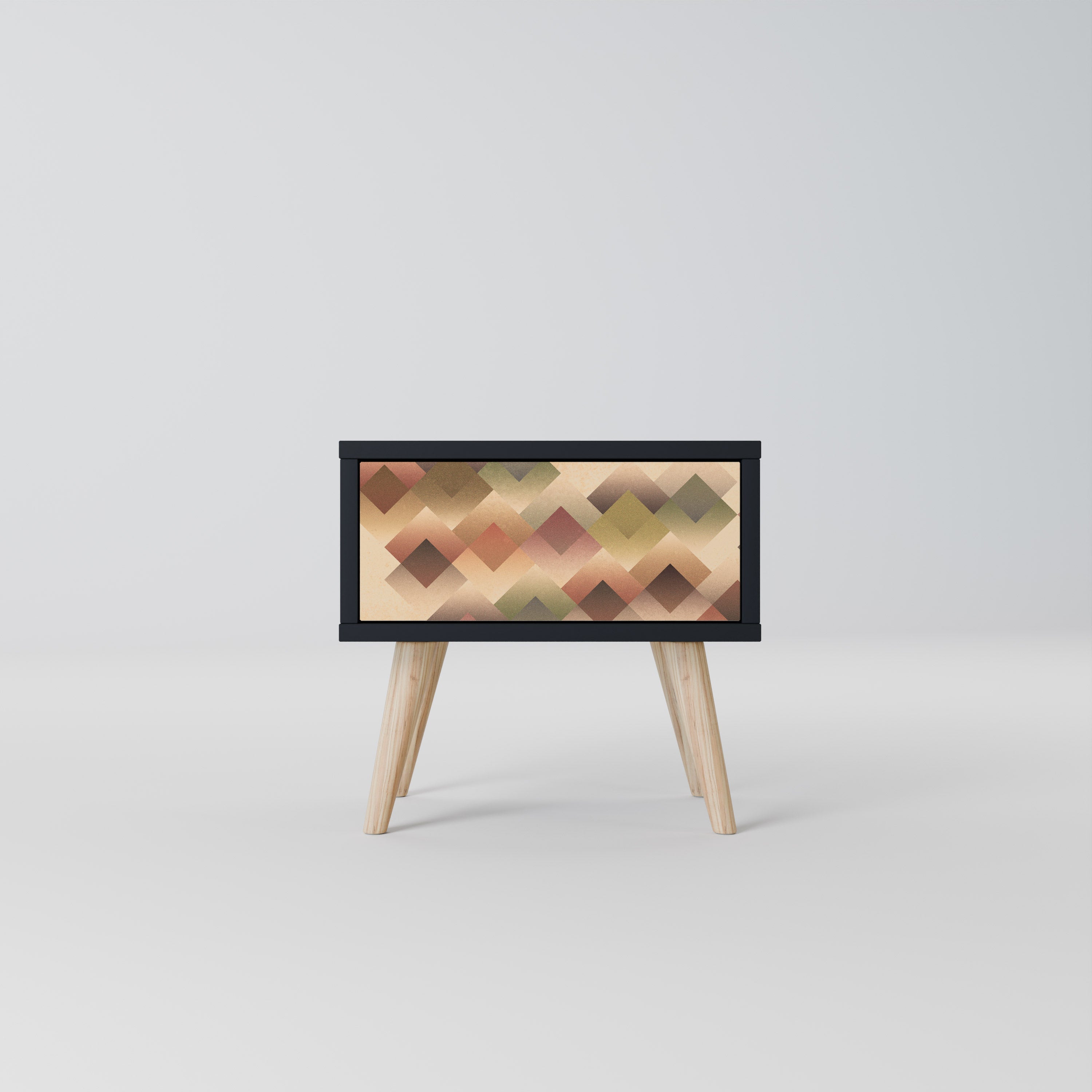 GEOMETRIC FUSION Mesa de Cabeceira em Acabamento Preto