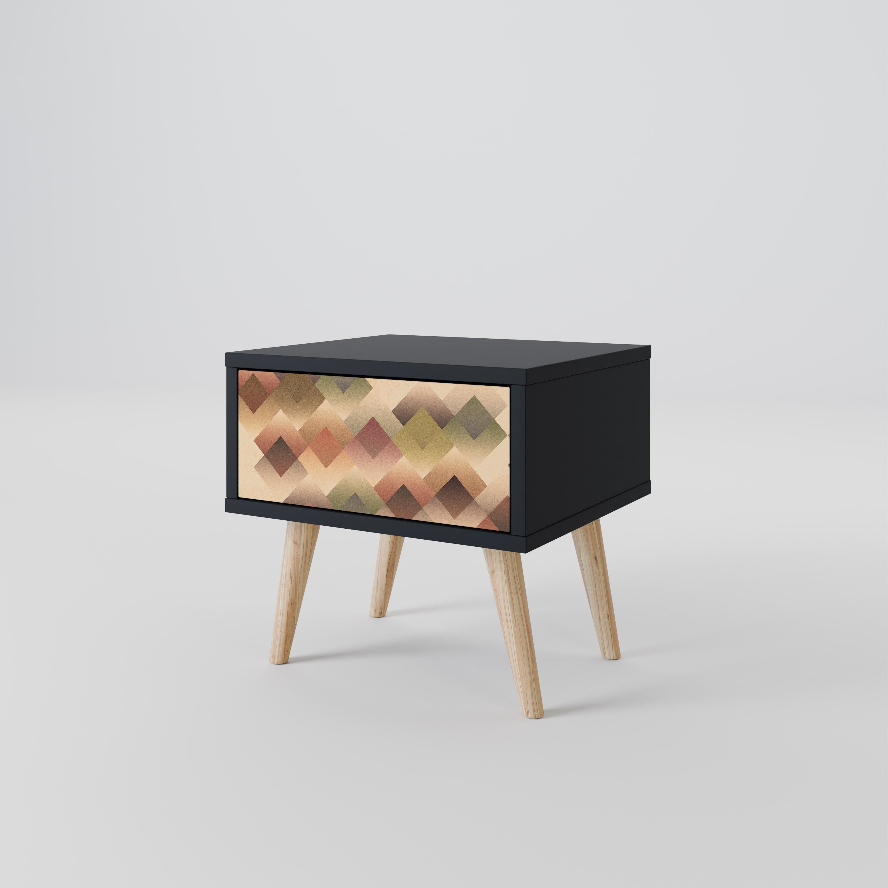 GEOMETRIC FUSION Nightstand in Black Finish