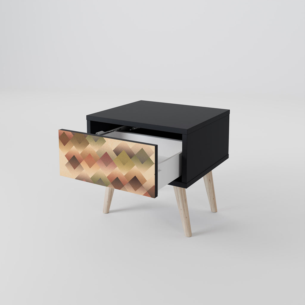 GEOMETRIC FUSION Nightstand in Black Finish