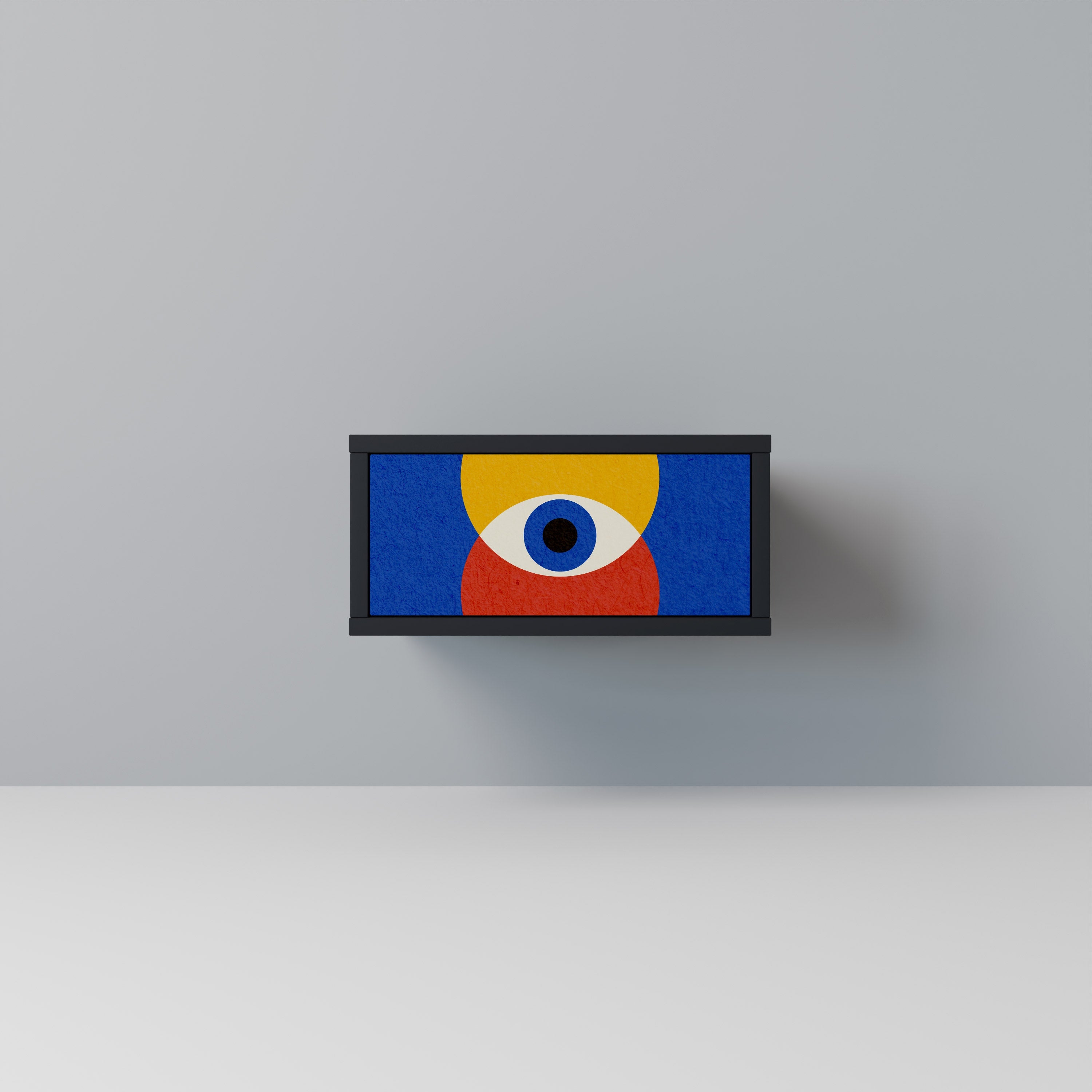 GEOMETRIC EYES Mesa de Cabeceira em Acabamento Preto