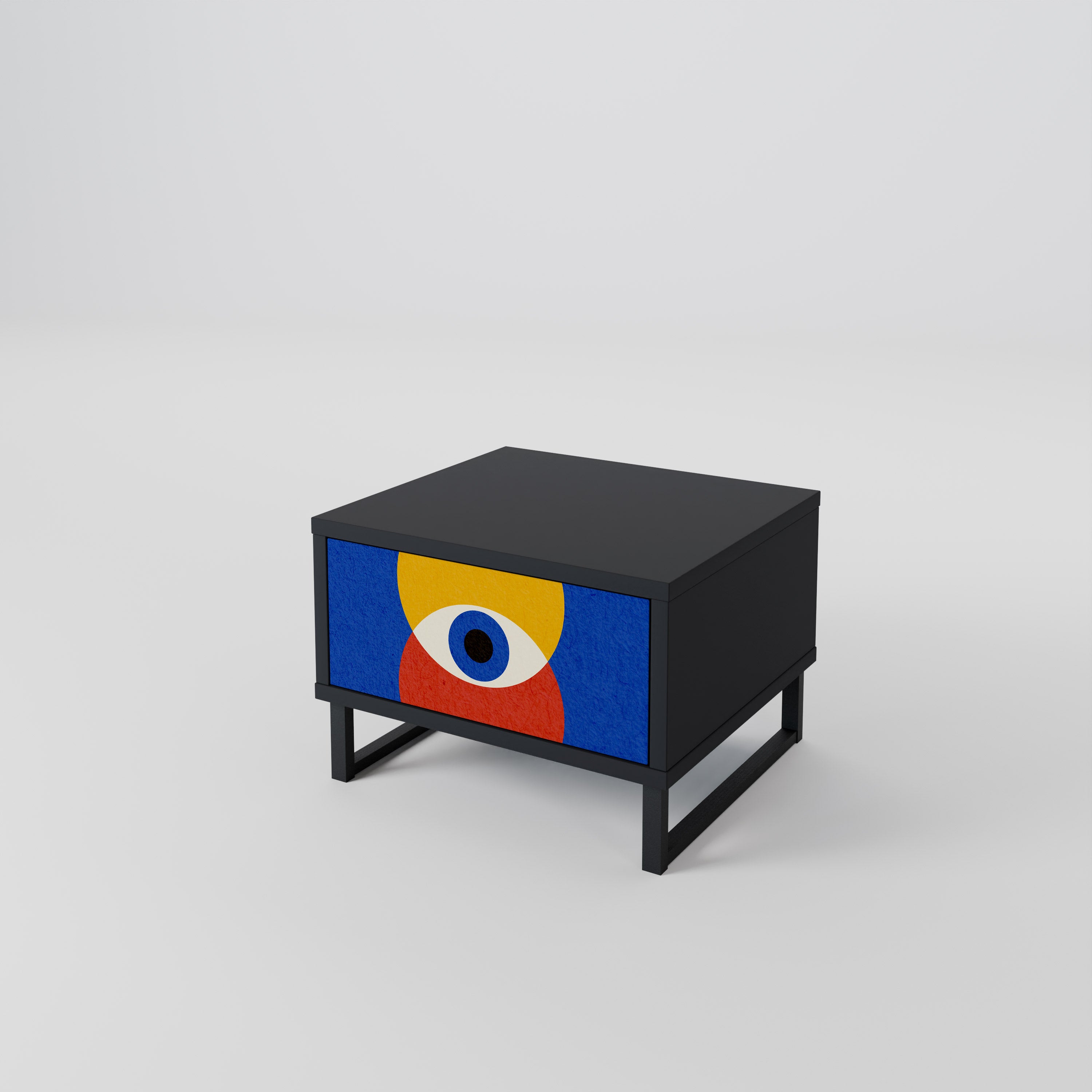 GEOMETRIC EYES Mesa de Cabeceira com Gaveta