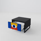 GEOMETRIC EYES Mesa de Cabeceira em Acabamento Preto