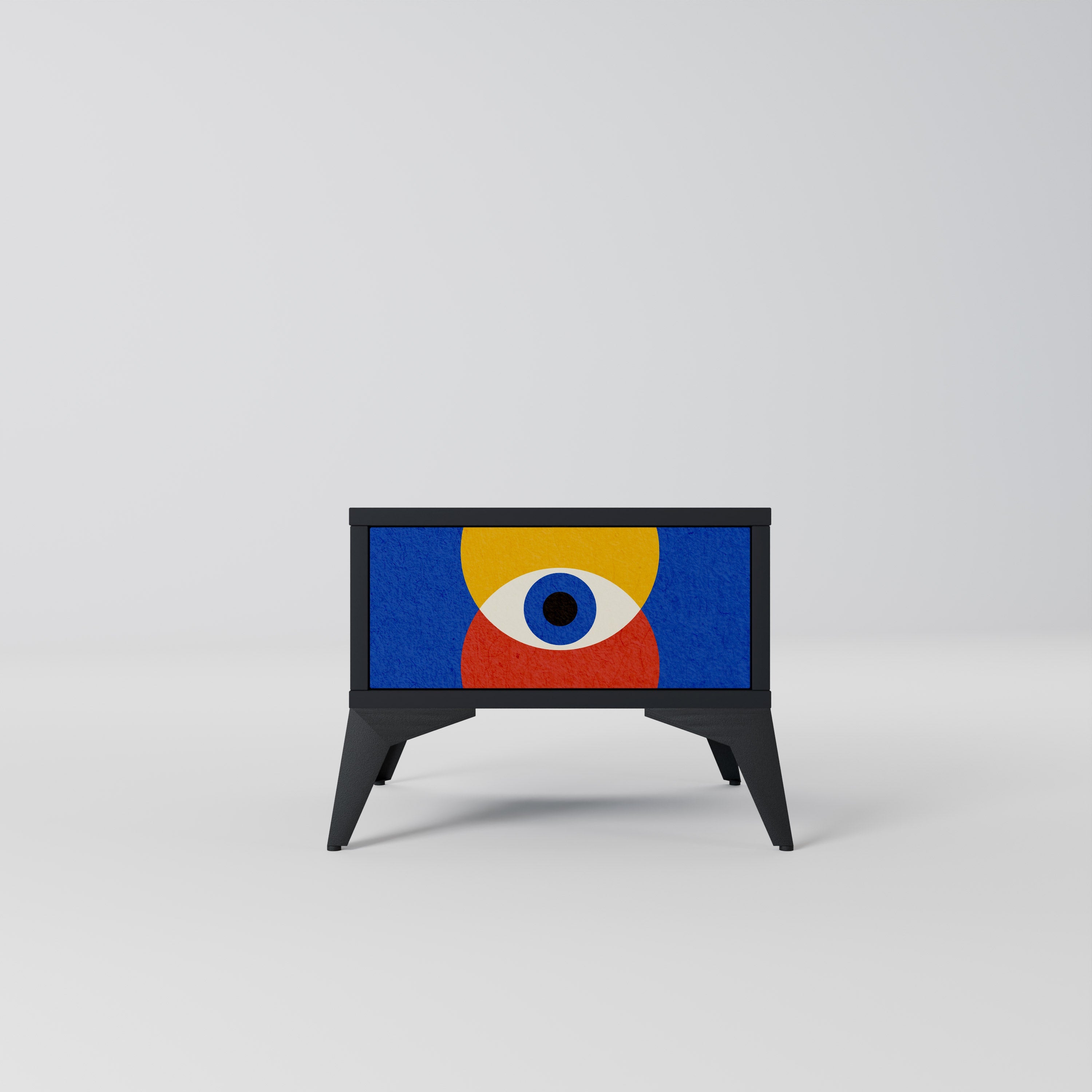 GEOMETRIC EYES Mesa de Cabeceira em Acabamento Preto