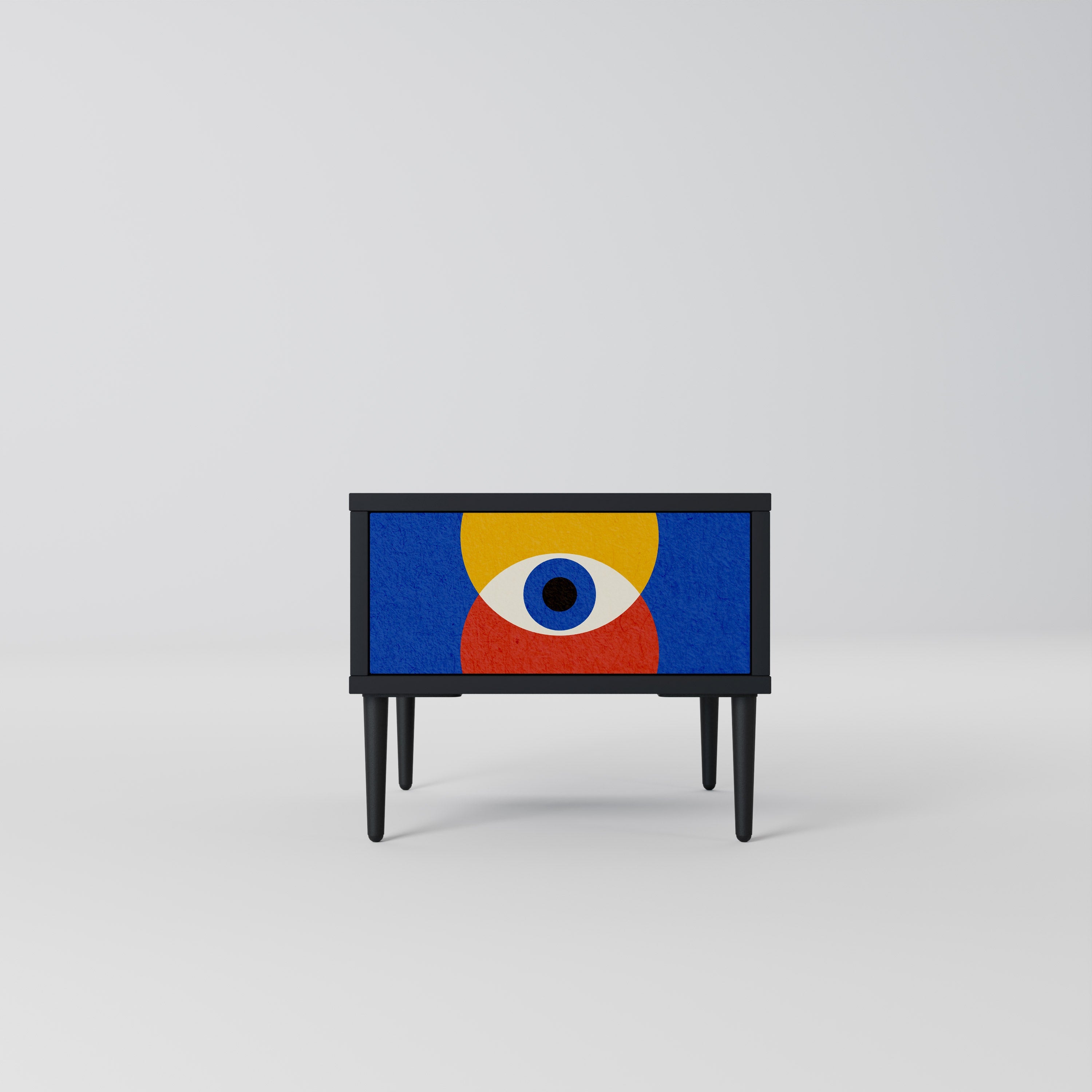 GEOMETRIC EYES Mesa de Cabeceira em Acabamento Preto