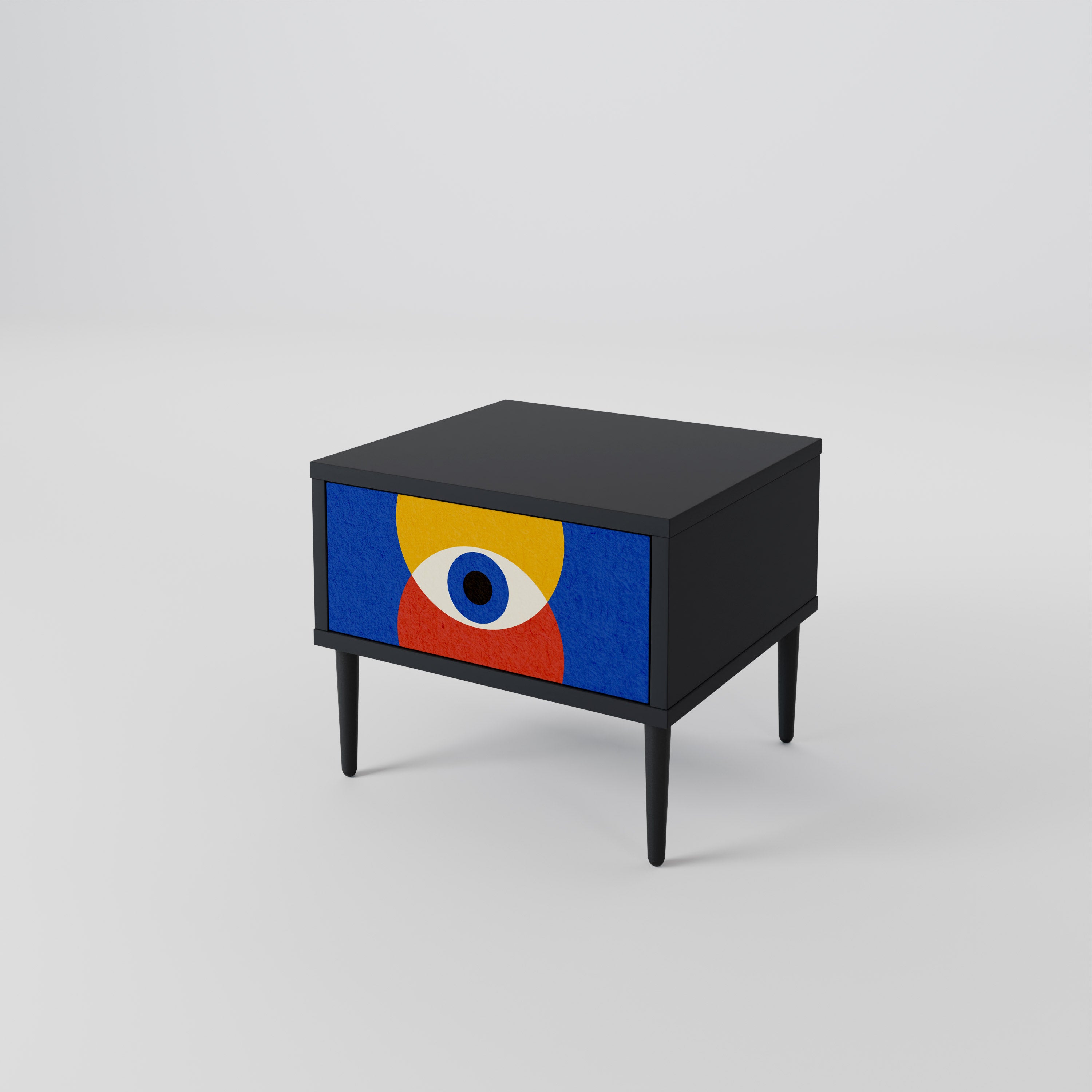 GEOMETRIC EYES Mesa de Cabeceira com Gaveta
