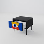 GEOMETRIC EYES Mesa de Cabeceira em Acabamento Preto