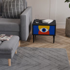 GEOMETRIC EYES Mesa de Cabeceira em Acabamento Preto