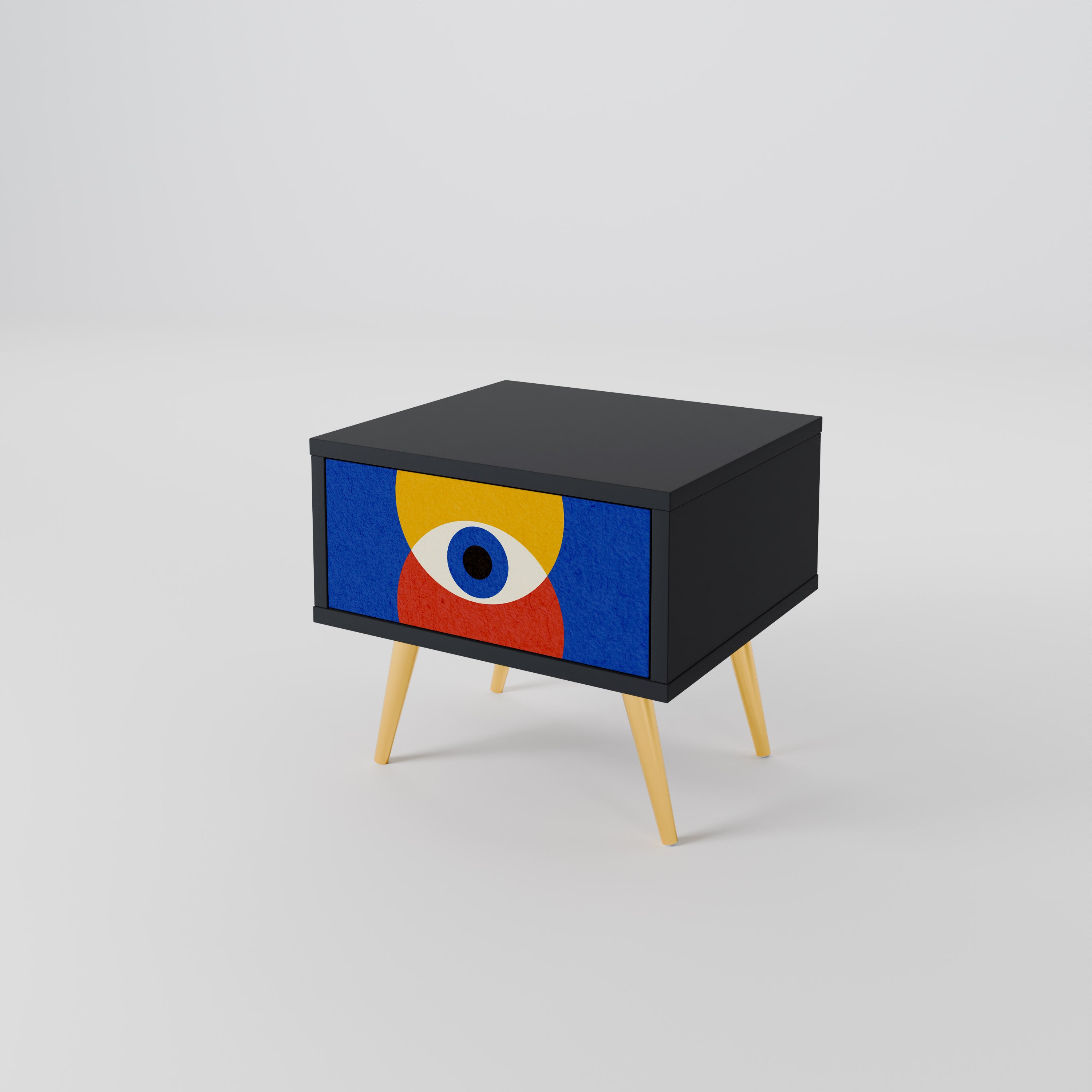 GEOMETRIC EYES Mesa de Cabeceira com Gaveta
