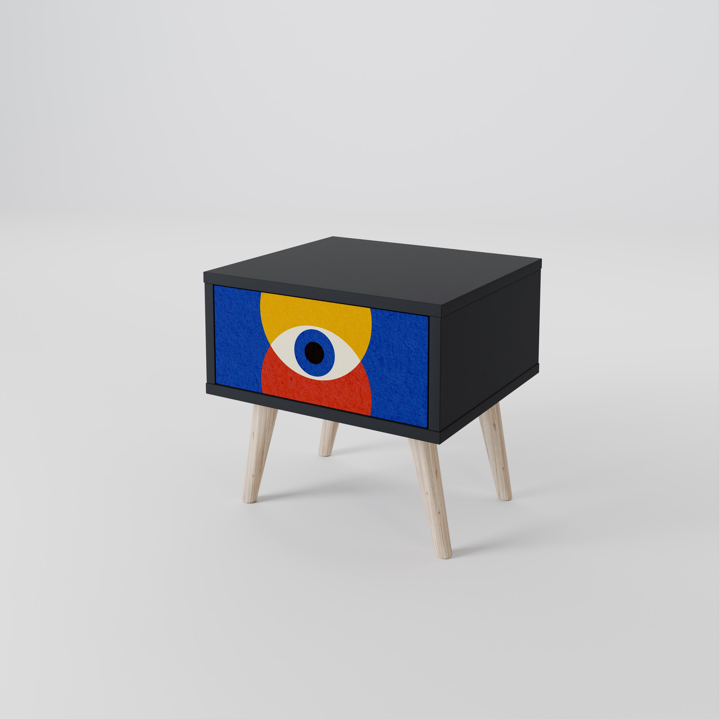 GEOMETRIC EYES Mesa de Cabeceira com Gaveta