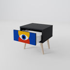 GEOMETRIC EYES Mesa de Cabeceira em Acabamento Preto