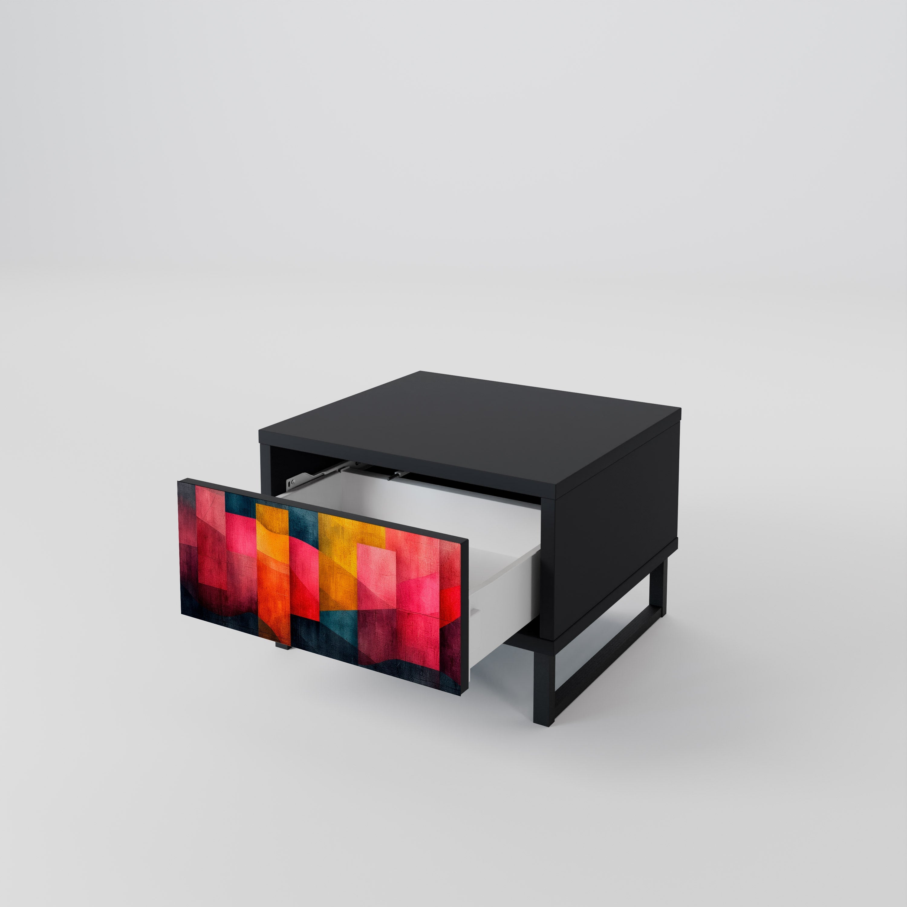 COLORFUL SOUNDS Mesa de Cabeceira em Acabamento Preto