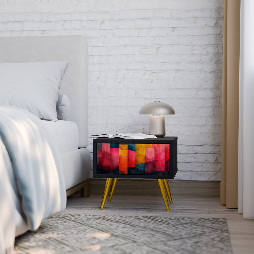 COLORFUL SOUNDS Mesa de Cabeceira em Acabamento Preto