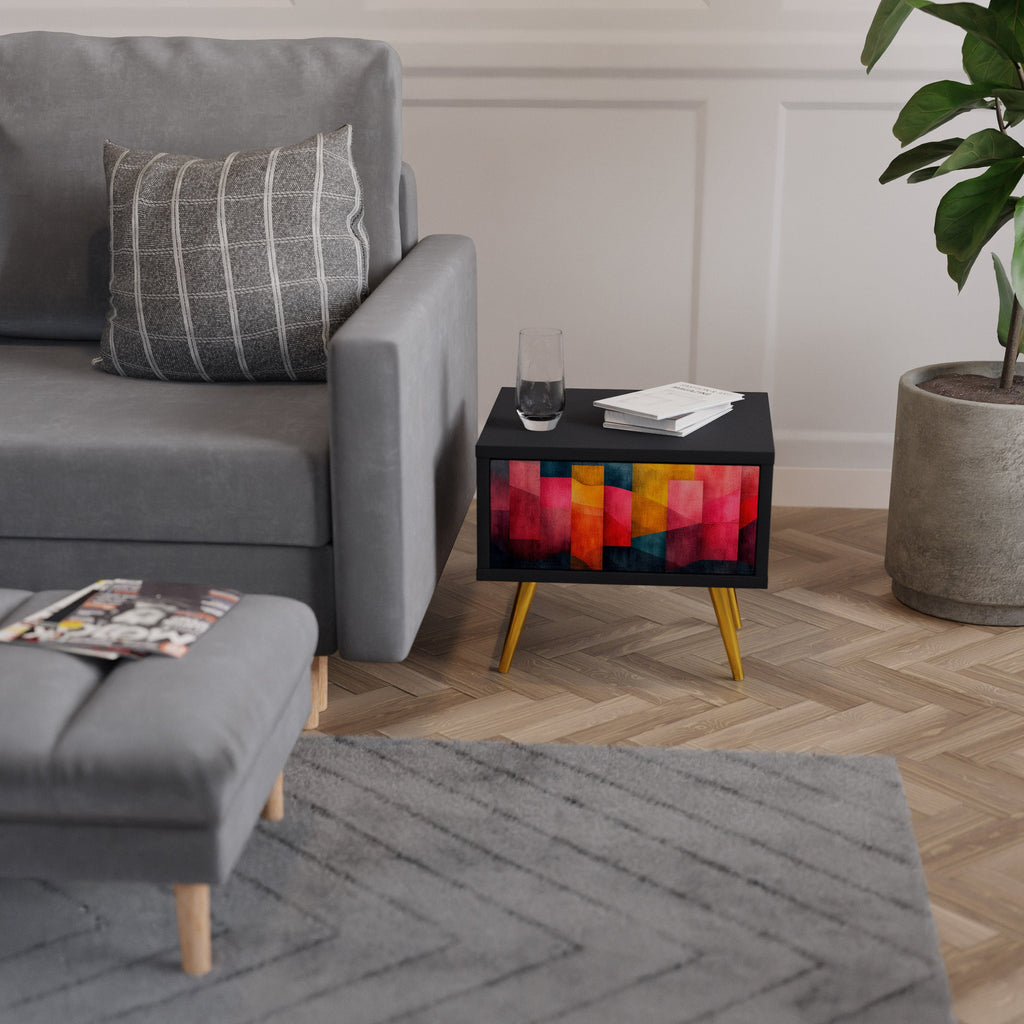 COLORFUL SOUNDS Mesa de Cabeceira em Acabamento Preto