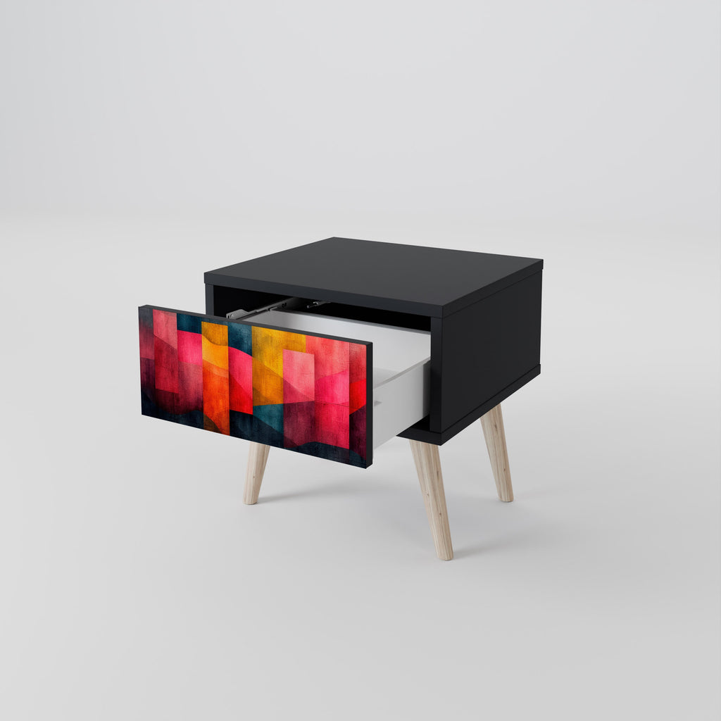 COLORFUL SOUNDS Mesa de Cabeceira em Acabamento Preto