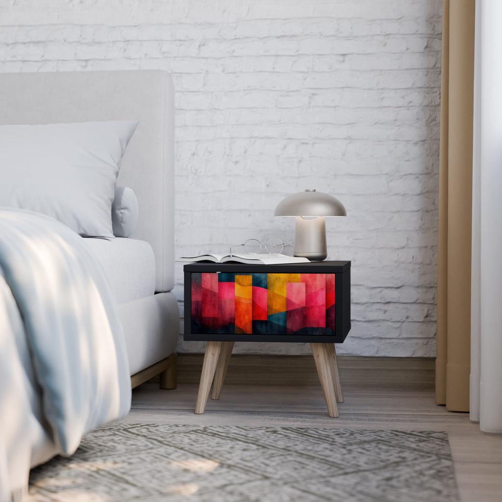 COLORFUL SOUNDS Mesa de Cabeceira em Acabamento Preto