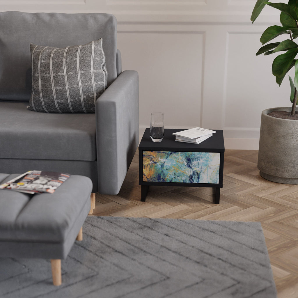 ABSTRACT THOUGHTS Nightstand in Black Finish