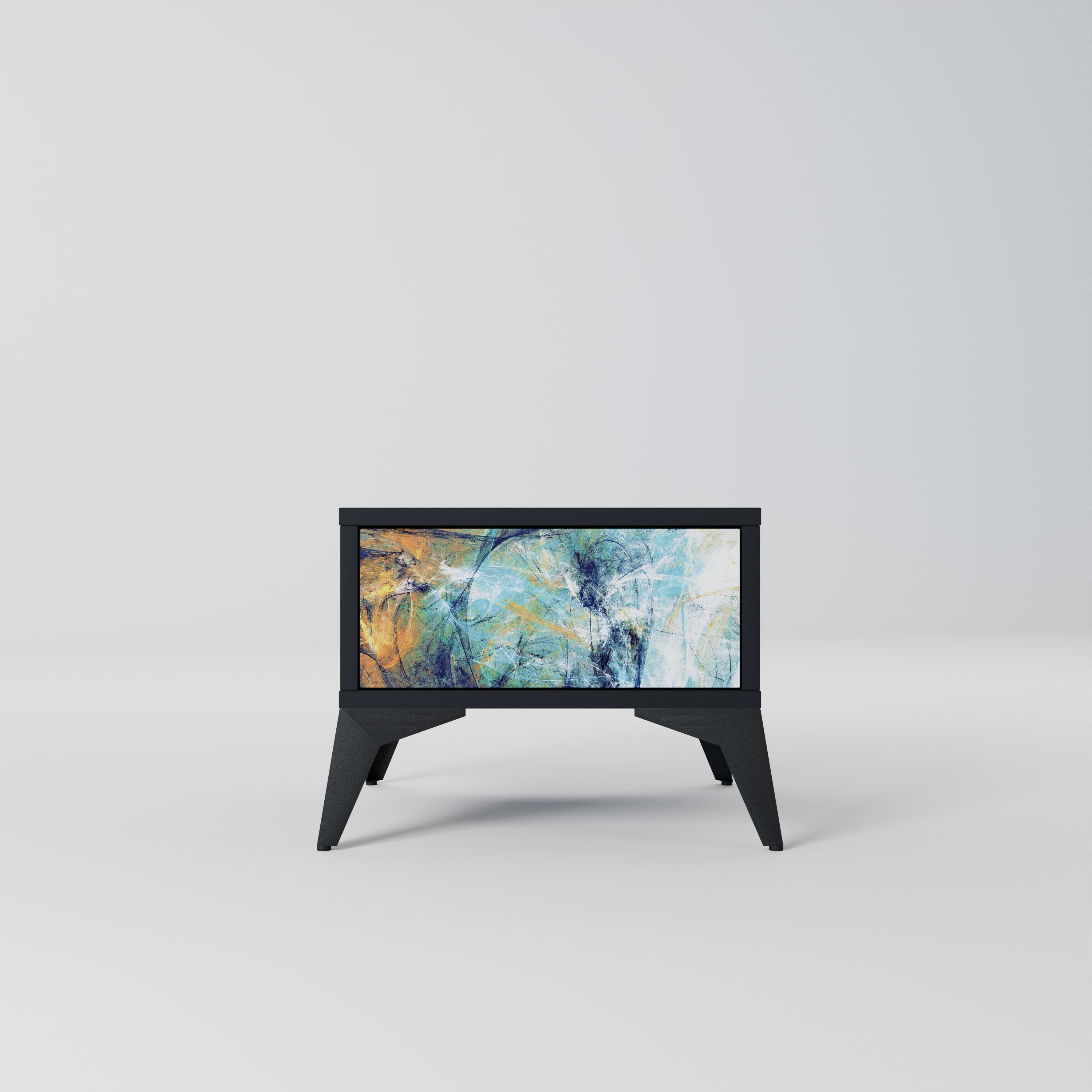 ABSTRACT THOUGHTS Mesa de Cabeceira em Acabamento Preto