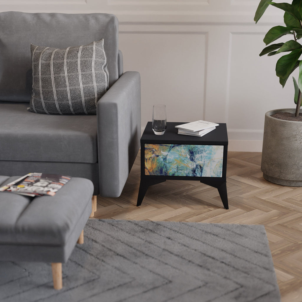 ABSTRACT THOUGHTS Nightstand in Black Finish