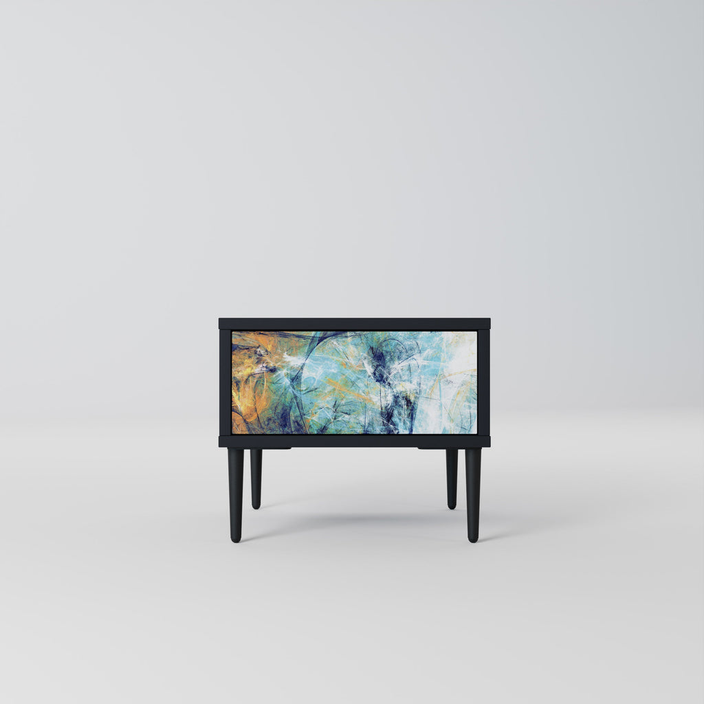ABSTRACT THOUGHTS Nightstand in Black Finish