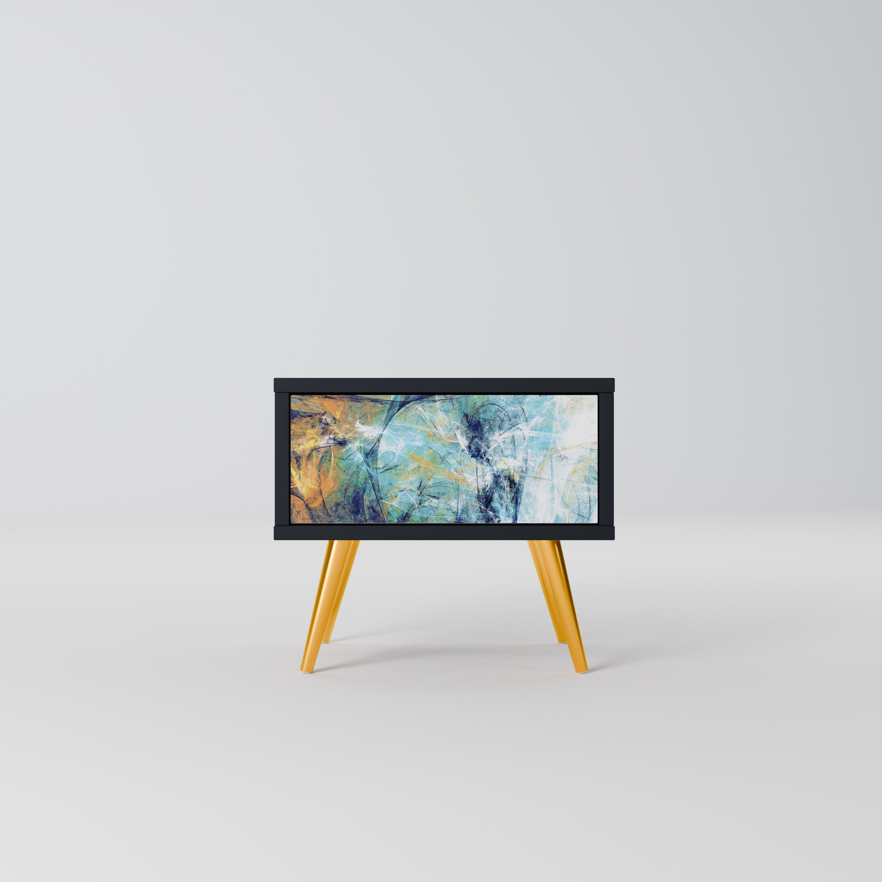 ABSTRACT THOUGHTS Mesa de Cabeceira em Acabamento Preto