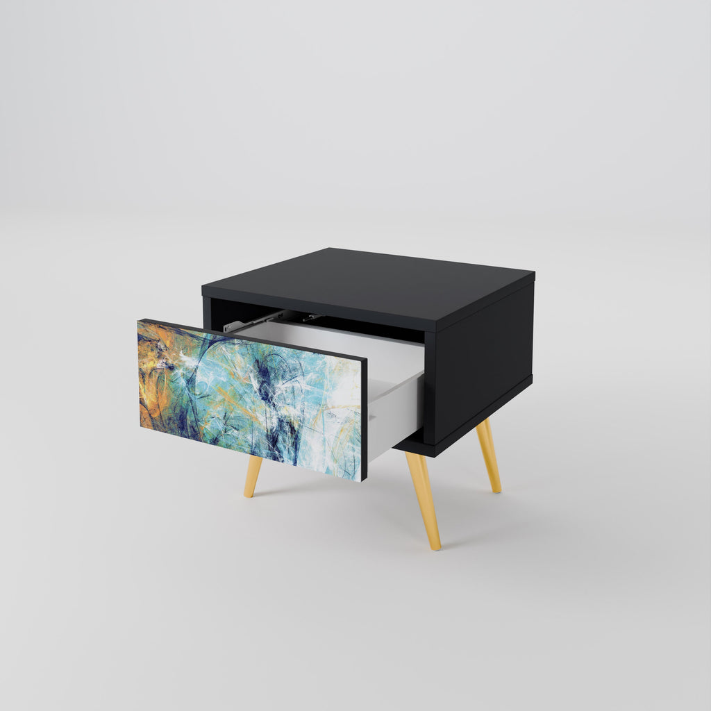 ABSTRACT THOUGHTS Nightstand in Black Finish