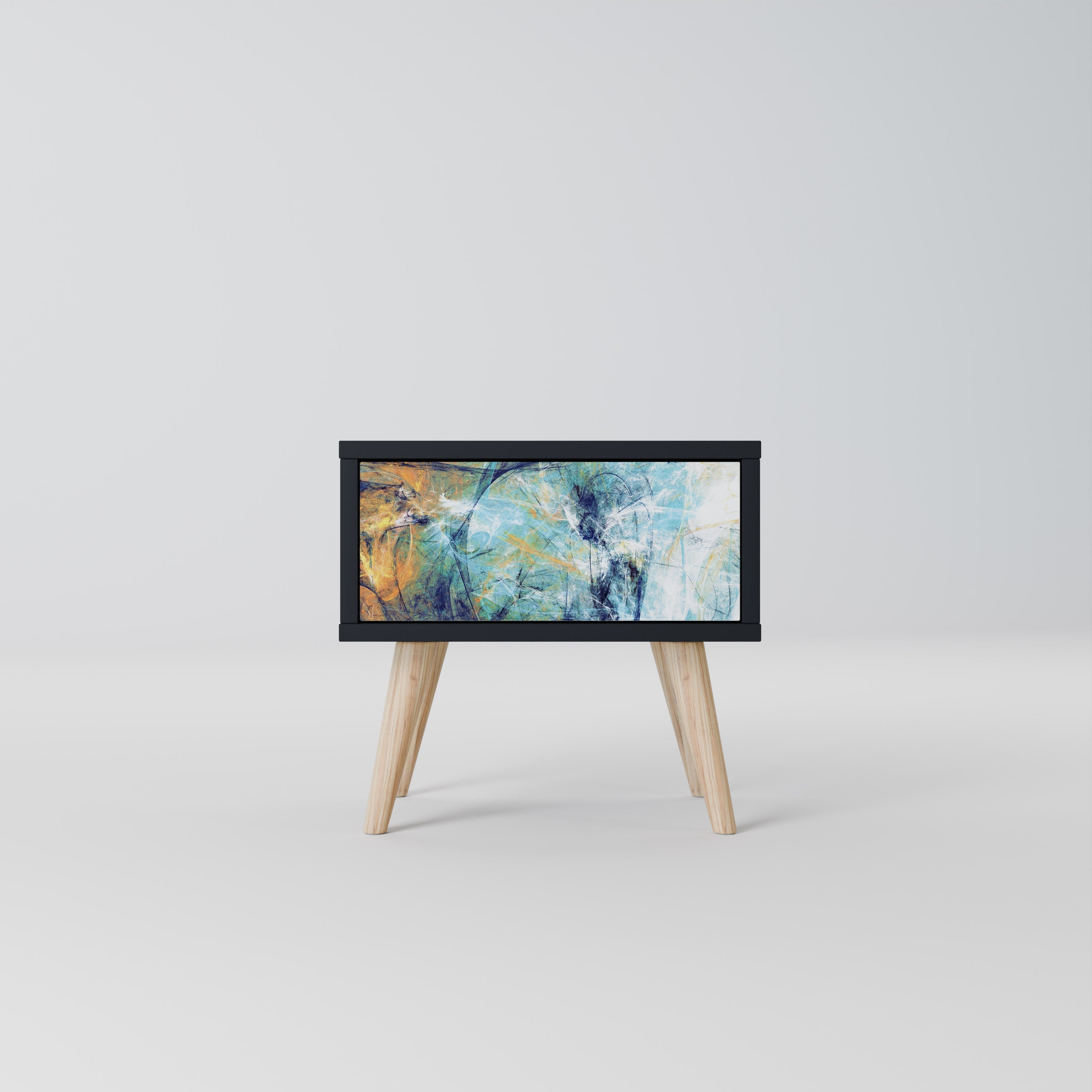 ABSTRACT THOUGHTS Mesa de Cabeceira em Acabamento Preto