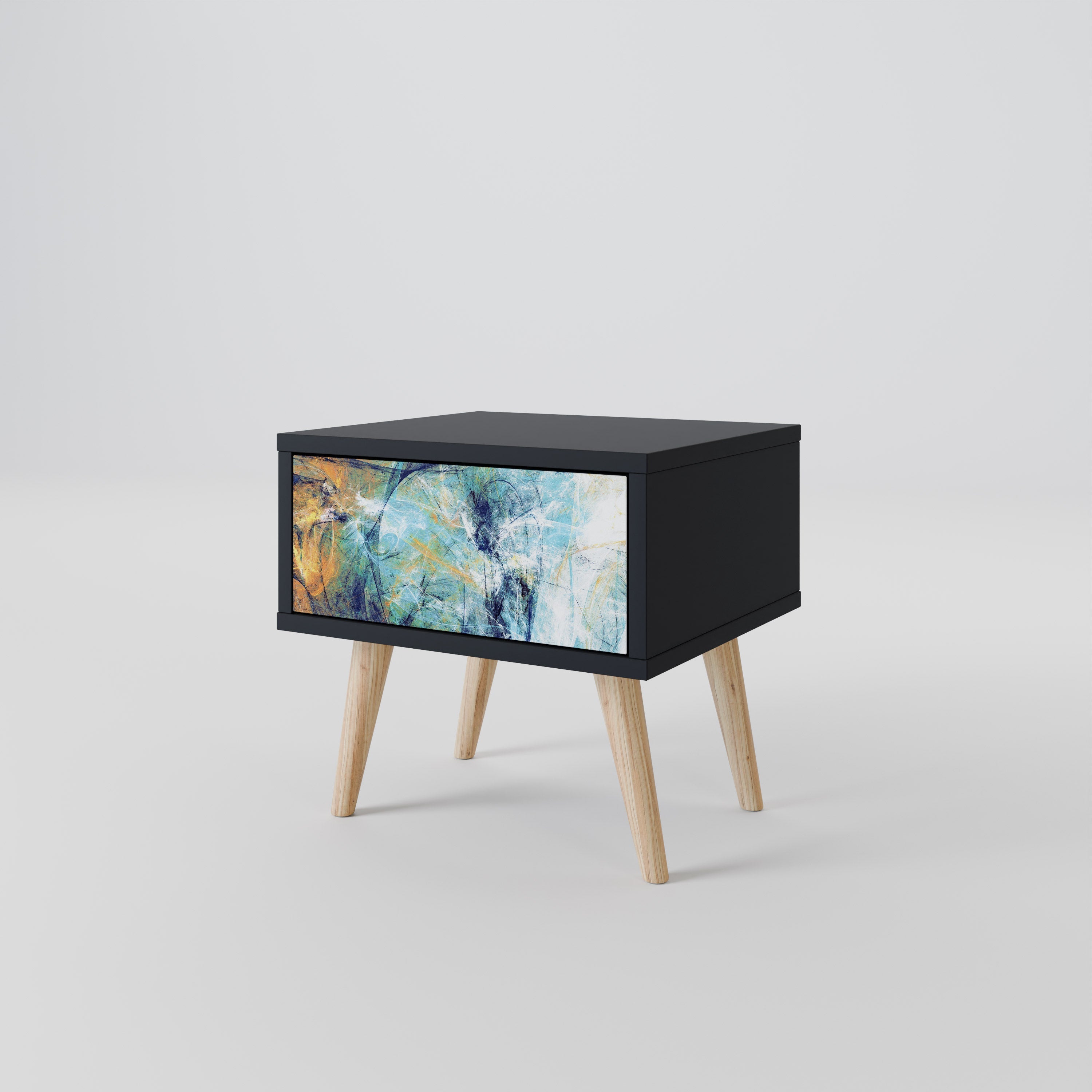 ABSTRACT THOUGHTS Nightstand in Black Finish