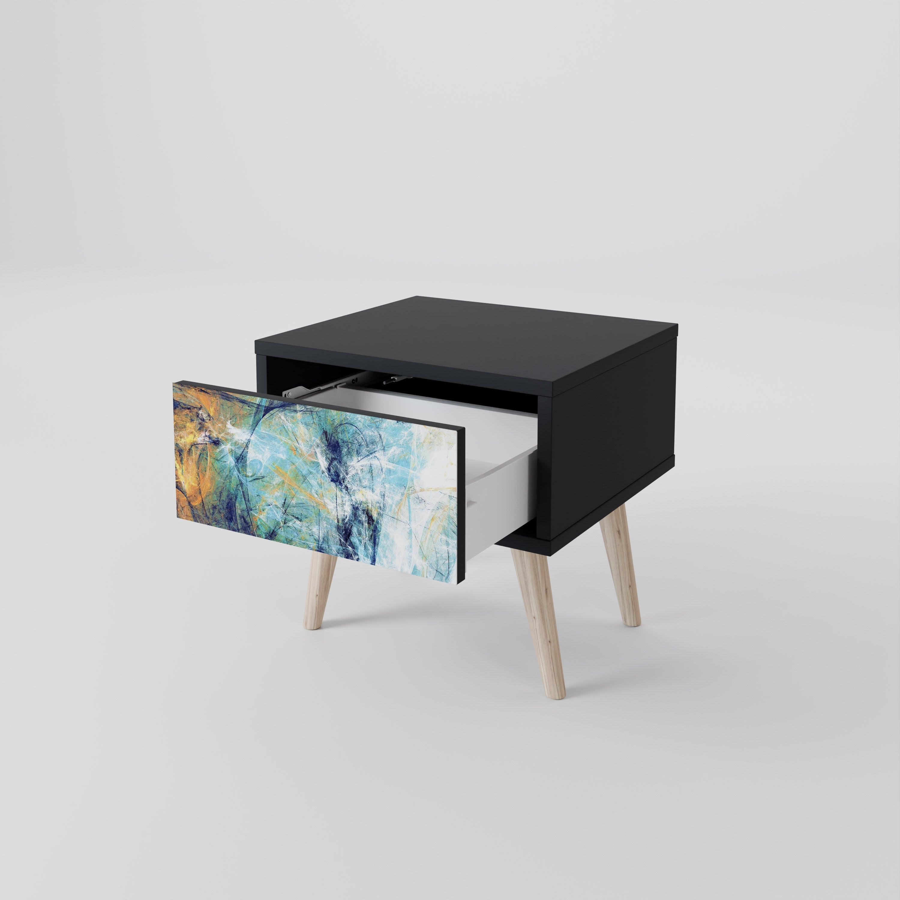 ABSTRACT THOUGHTS Nightstand in Black Finish
