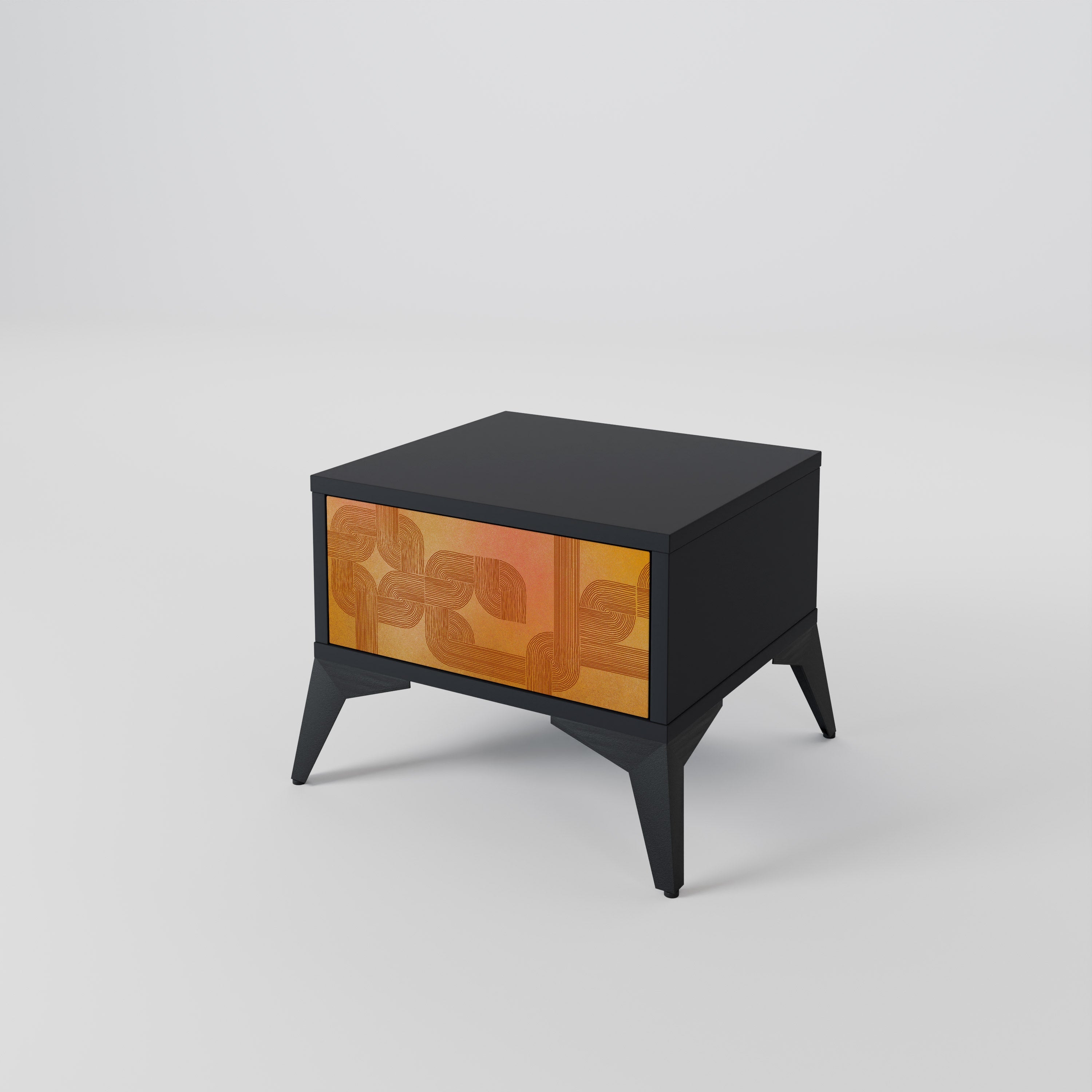 STRENGTHENING RELATION Nightstand in Black Finish
