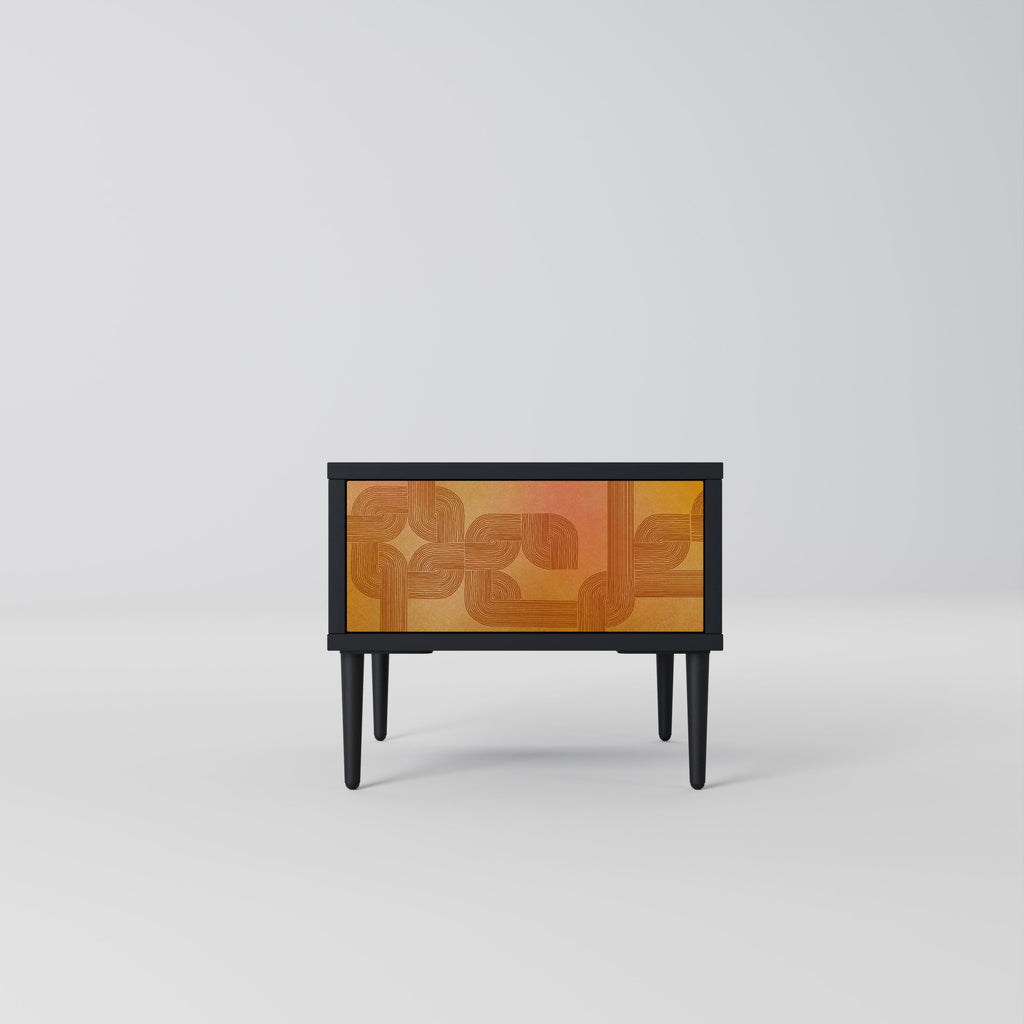 STRENGTHENING RELATION Nightstand in Black Finish