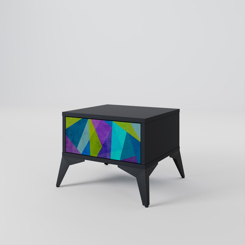 COLD SHOWCASE Nightstand in Black Finish