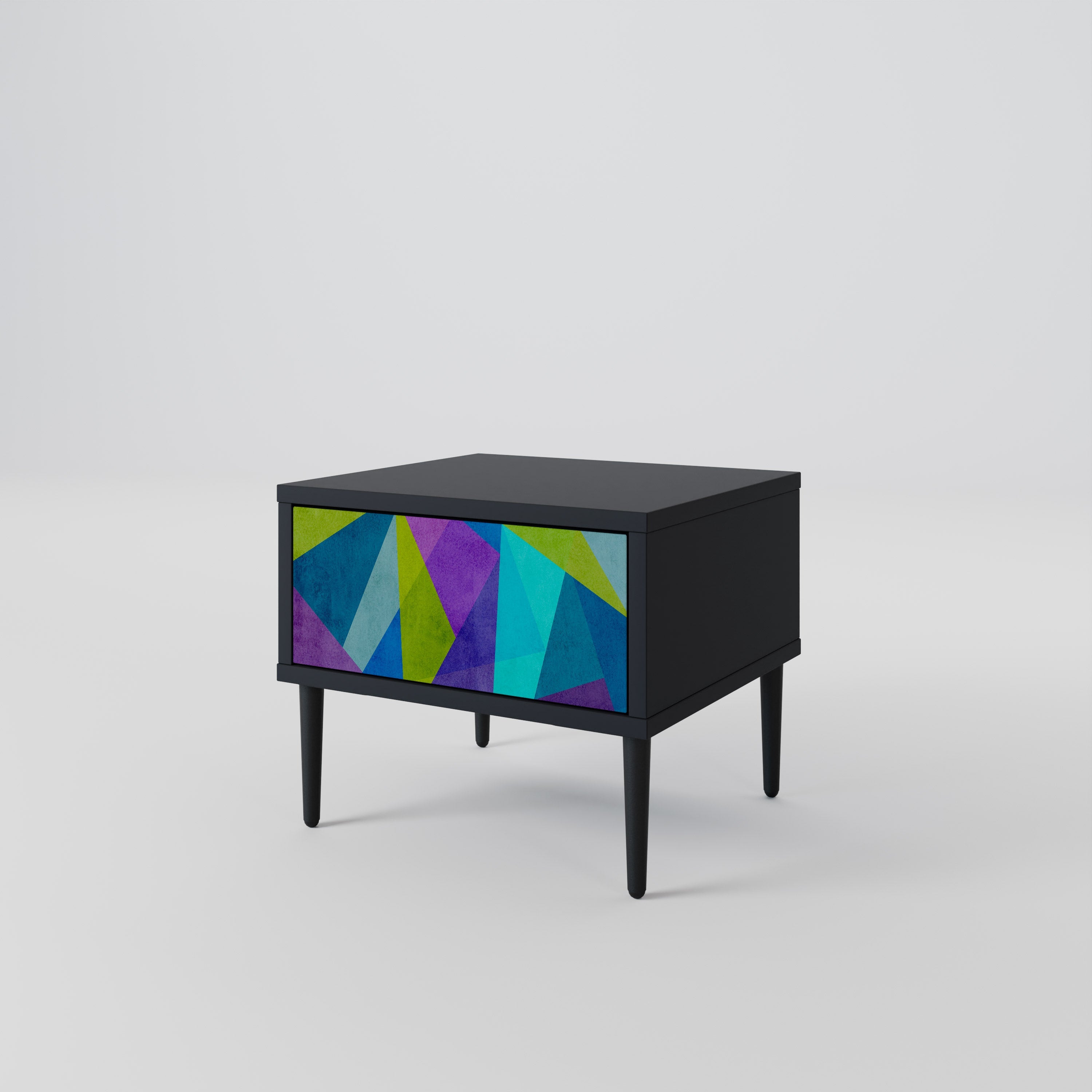 COLD SHOWCASE Nightstand in Black Finish