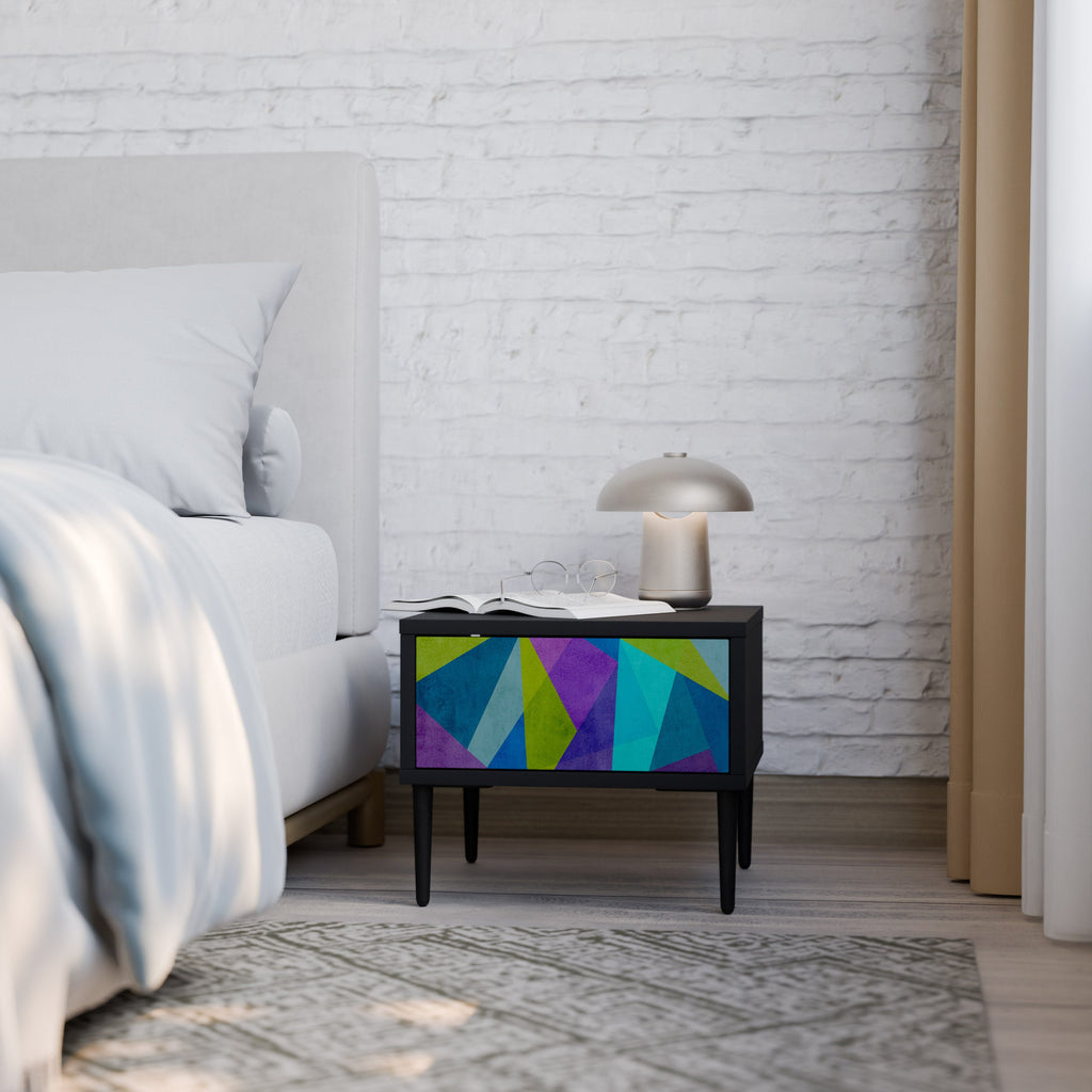 COLD SHOWCASE Nightstand in Black Finish