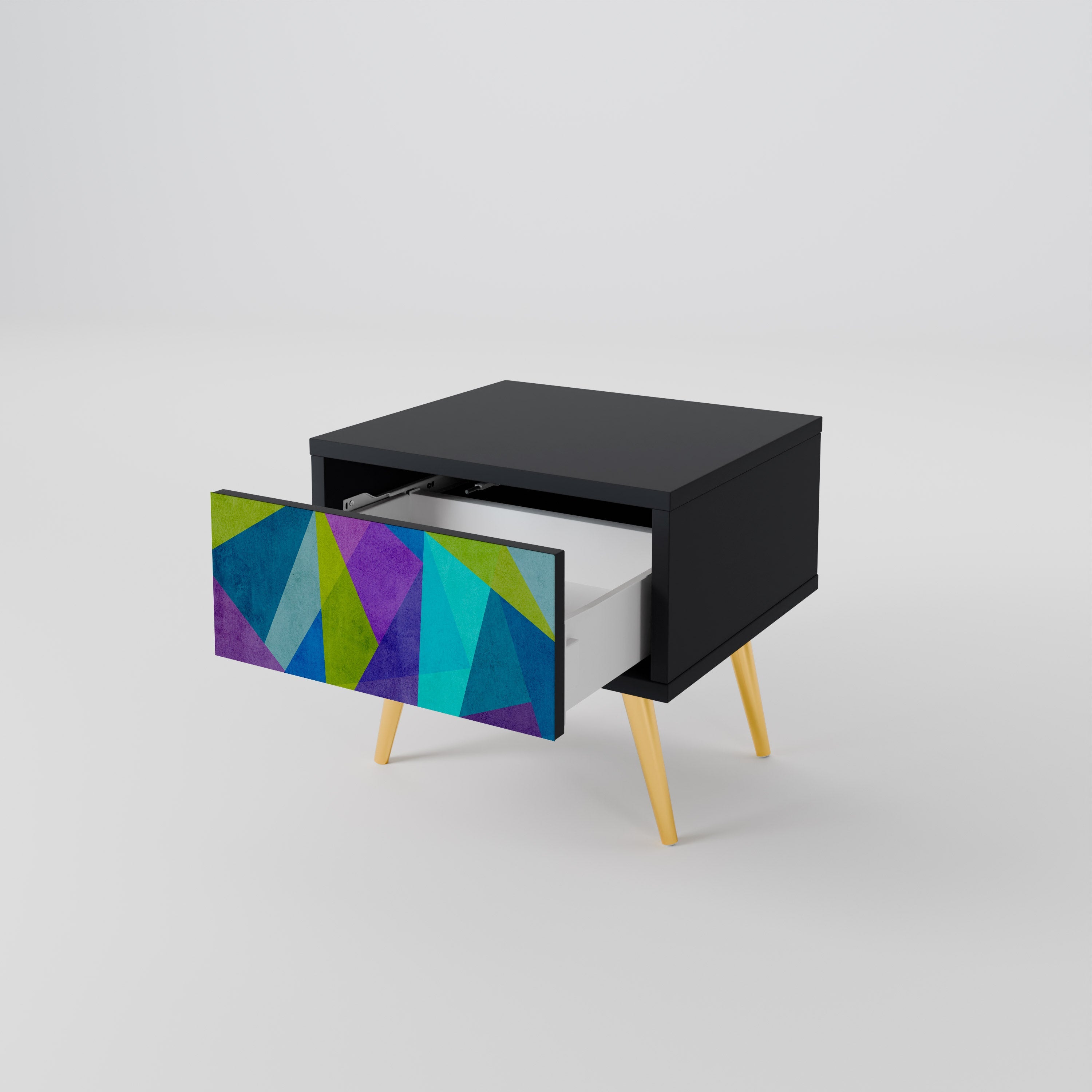 COLD SHOWCASE Nightstand in Black Finish