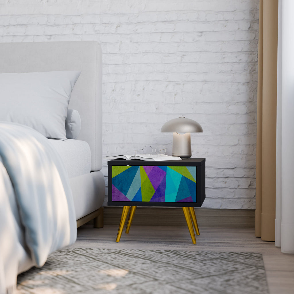 COLD SHOWCASE Nightstand in Black Finish