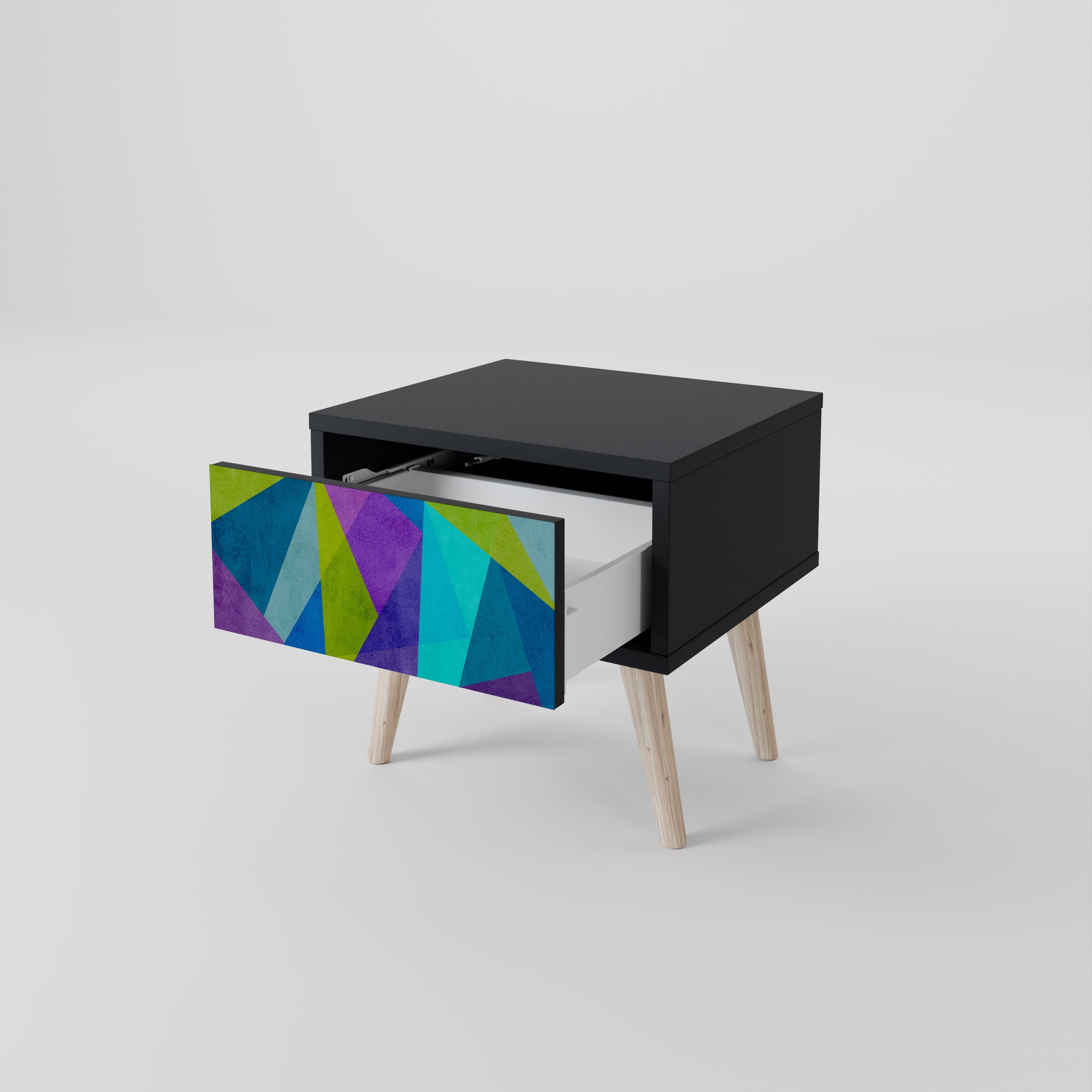 COLD SHOWCASE Nightstand in Black Finish