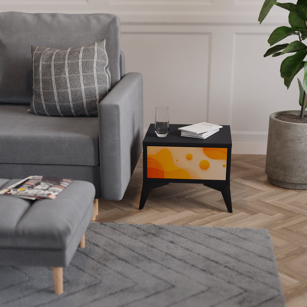 ORANGE ARRANGEMENT Mesa de Cabeceira em Acabamento Preto