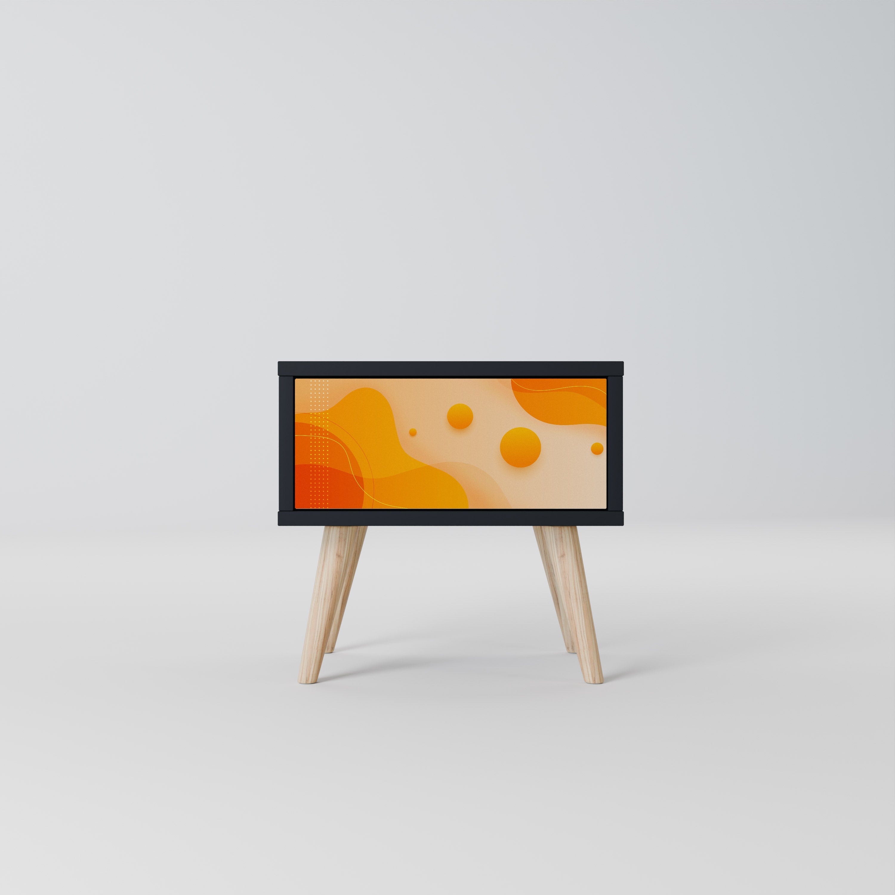 ORANGE ARRANGEMENT Mesa de Cabeceira em Acabamento Preto