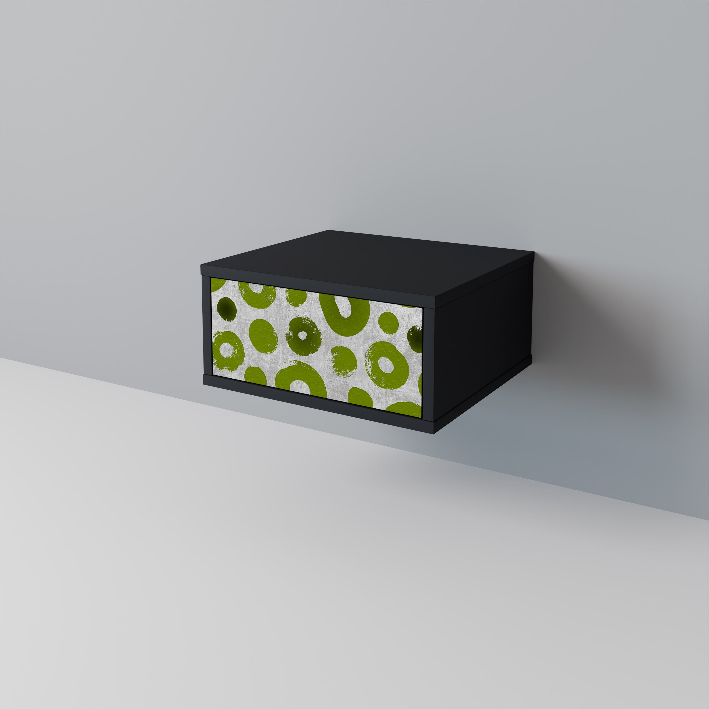 GREEN RHAPSODY Nightstand in Black Finish