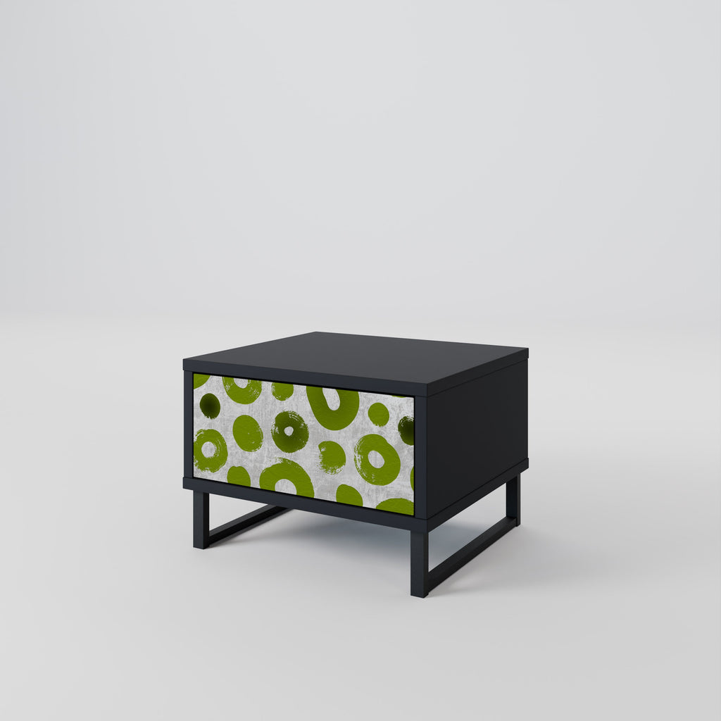 GREEN RHAPSODY Nightstand in Black Finish