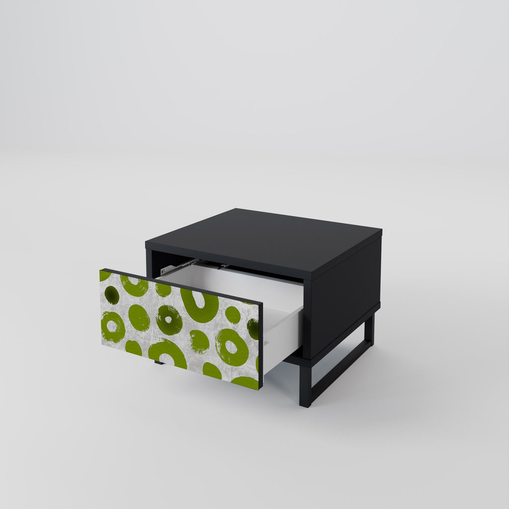 GREEN RHAPSODY Nightstand in Black Finish