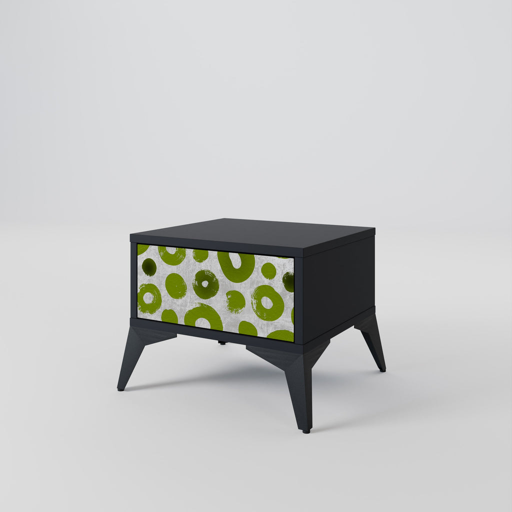 GREEN RHAPSODY Nightstand in Black Finish