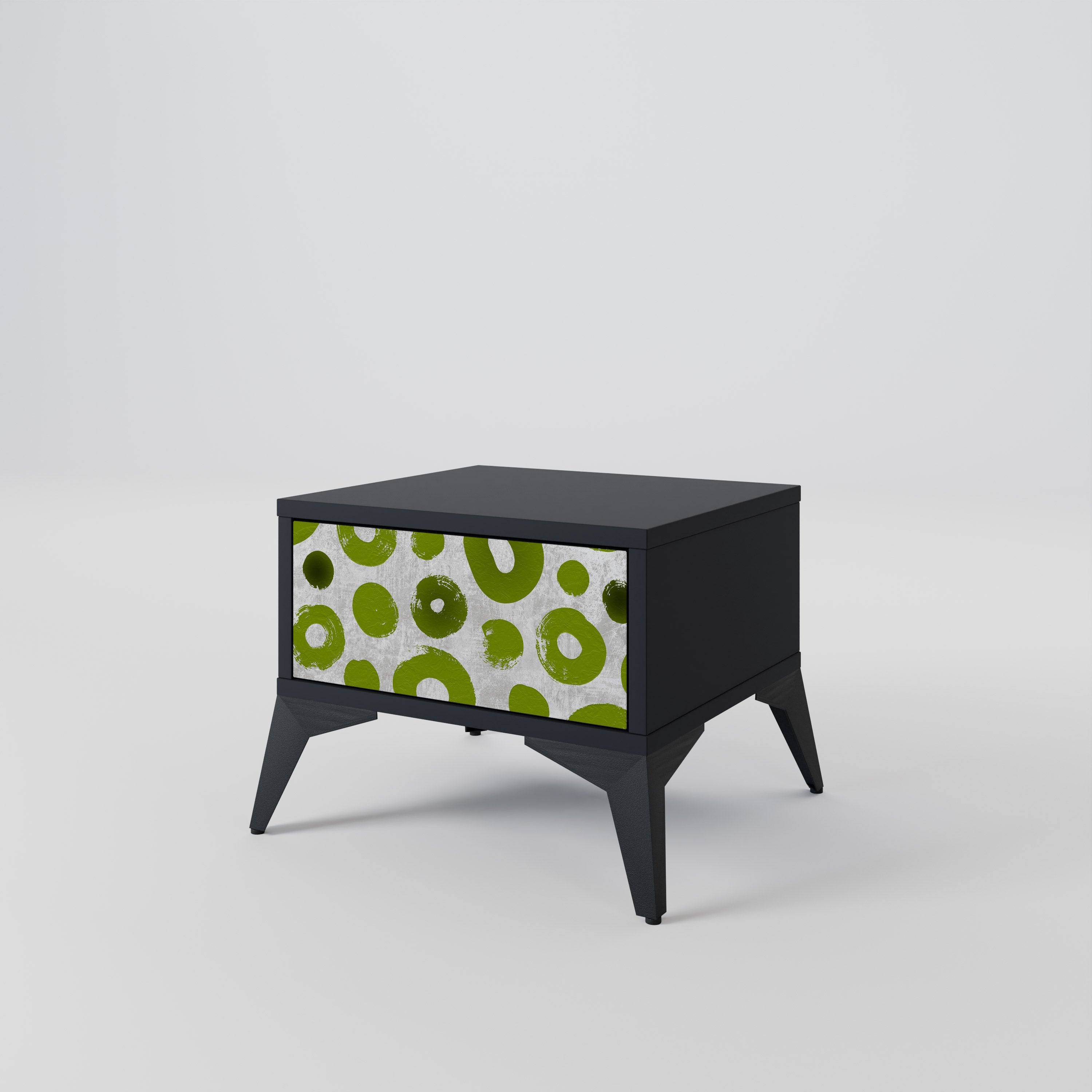 GREEN RHAPSODY Nightstand in Black Finish