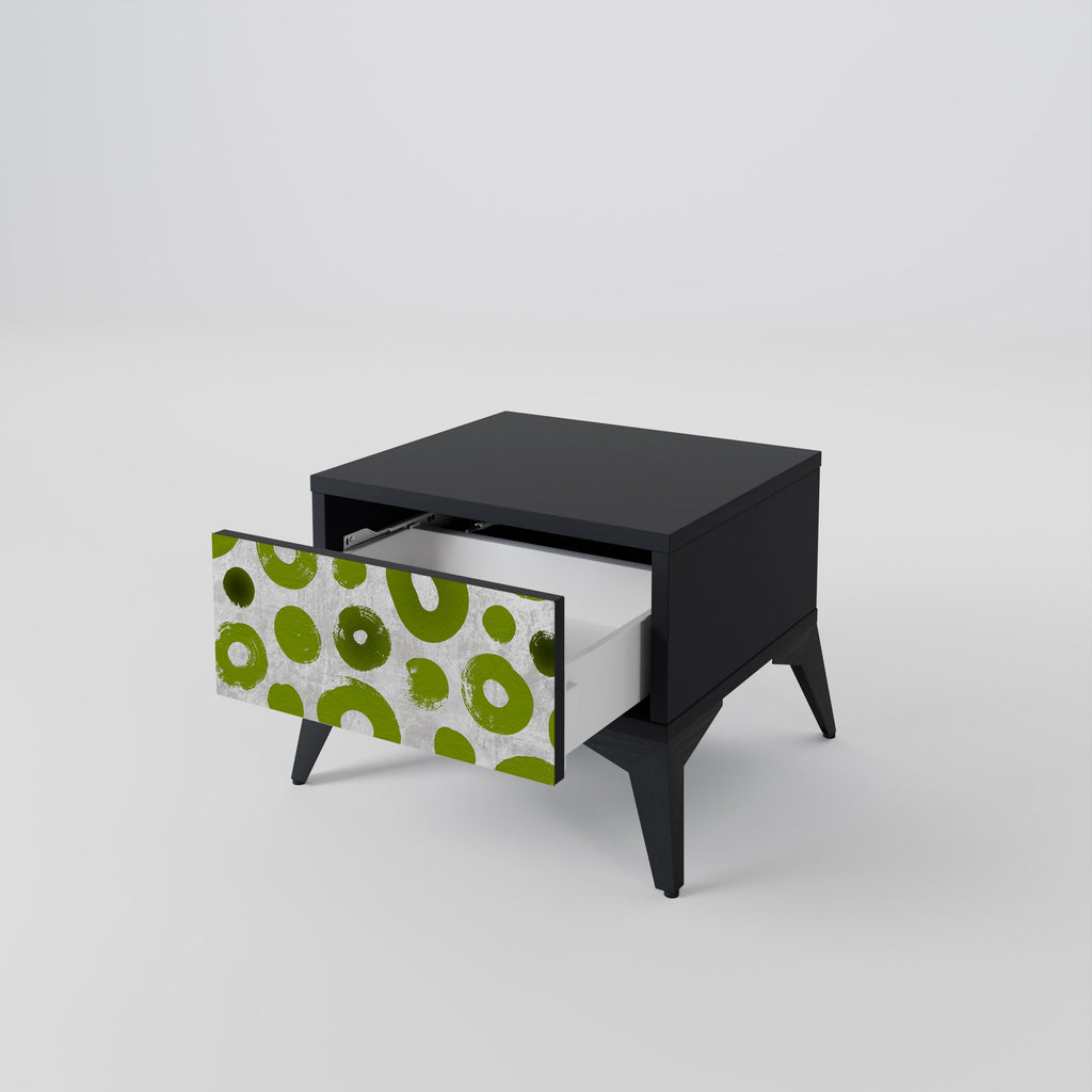 GREEN RHAPSODY Nightstand in Black Finish