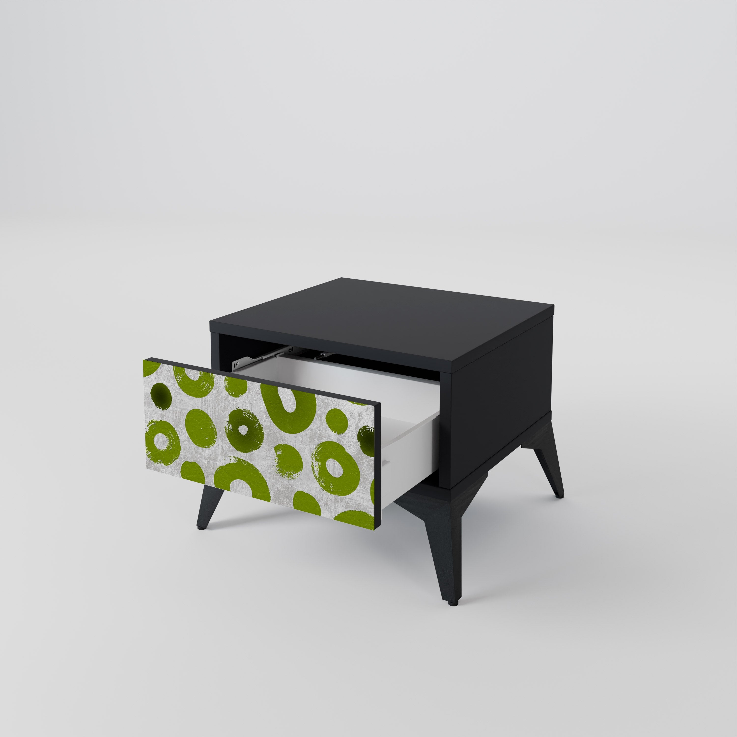 GREEN RHAPSODY Nightstand in Black Finish