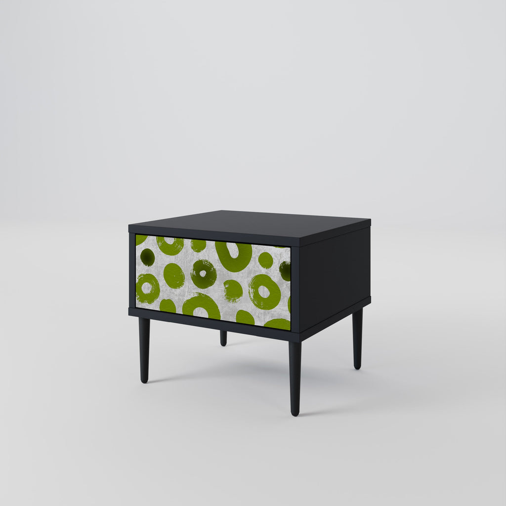 GREEN RHAPSODY Nightstand in Black Finish