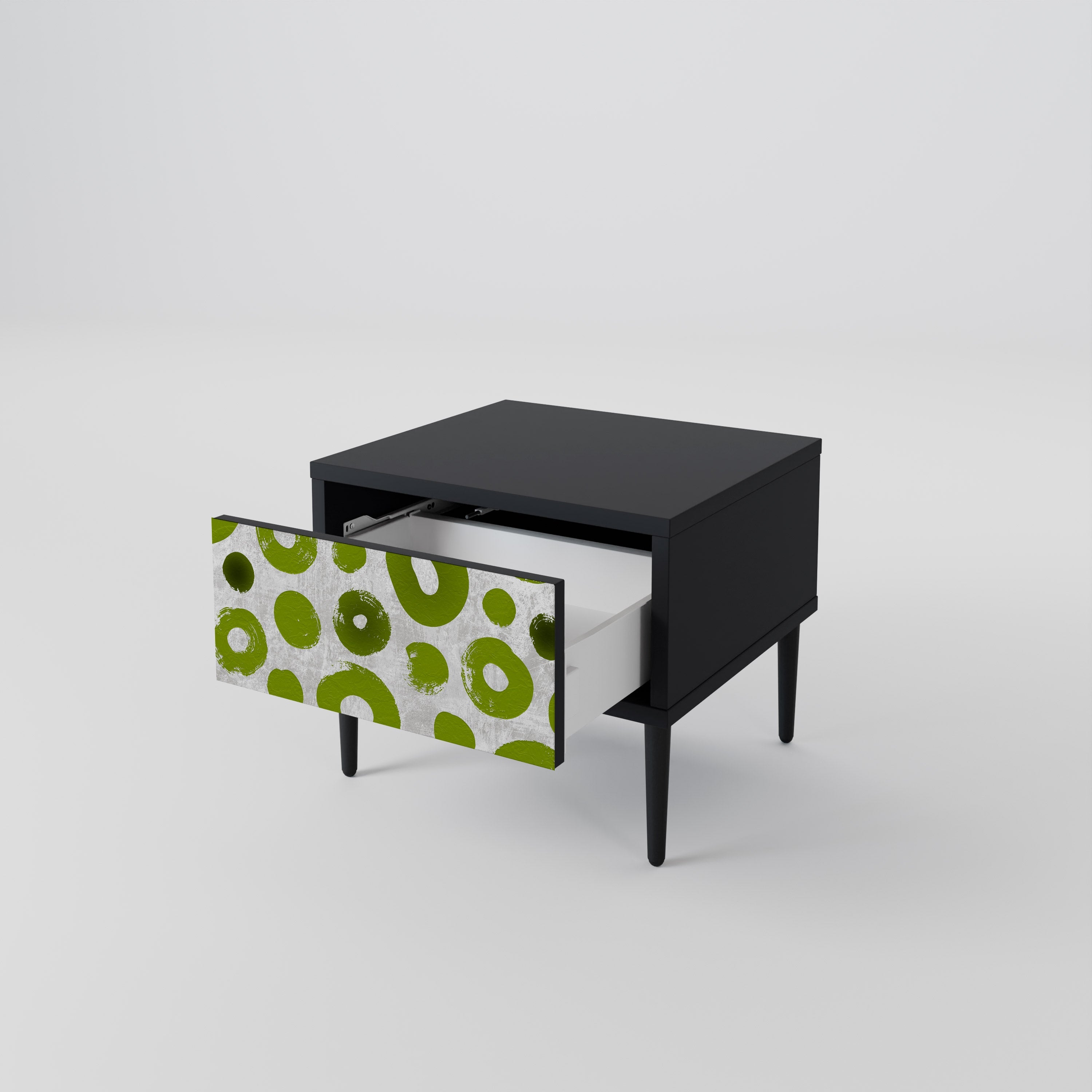 GREEN RHAPSODY Nightstand in Black Finish