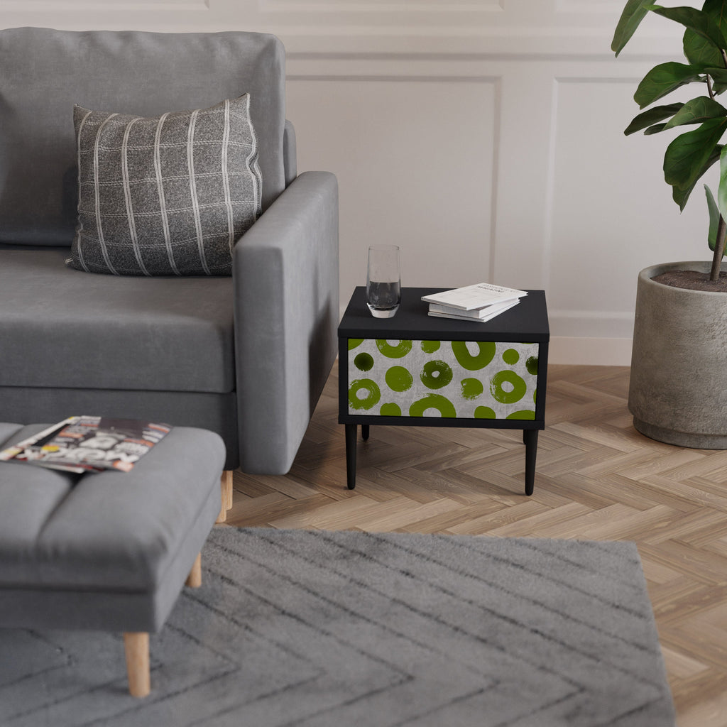 GREEN RHAPSODY Nightstand in Black Finish