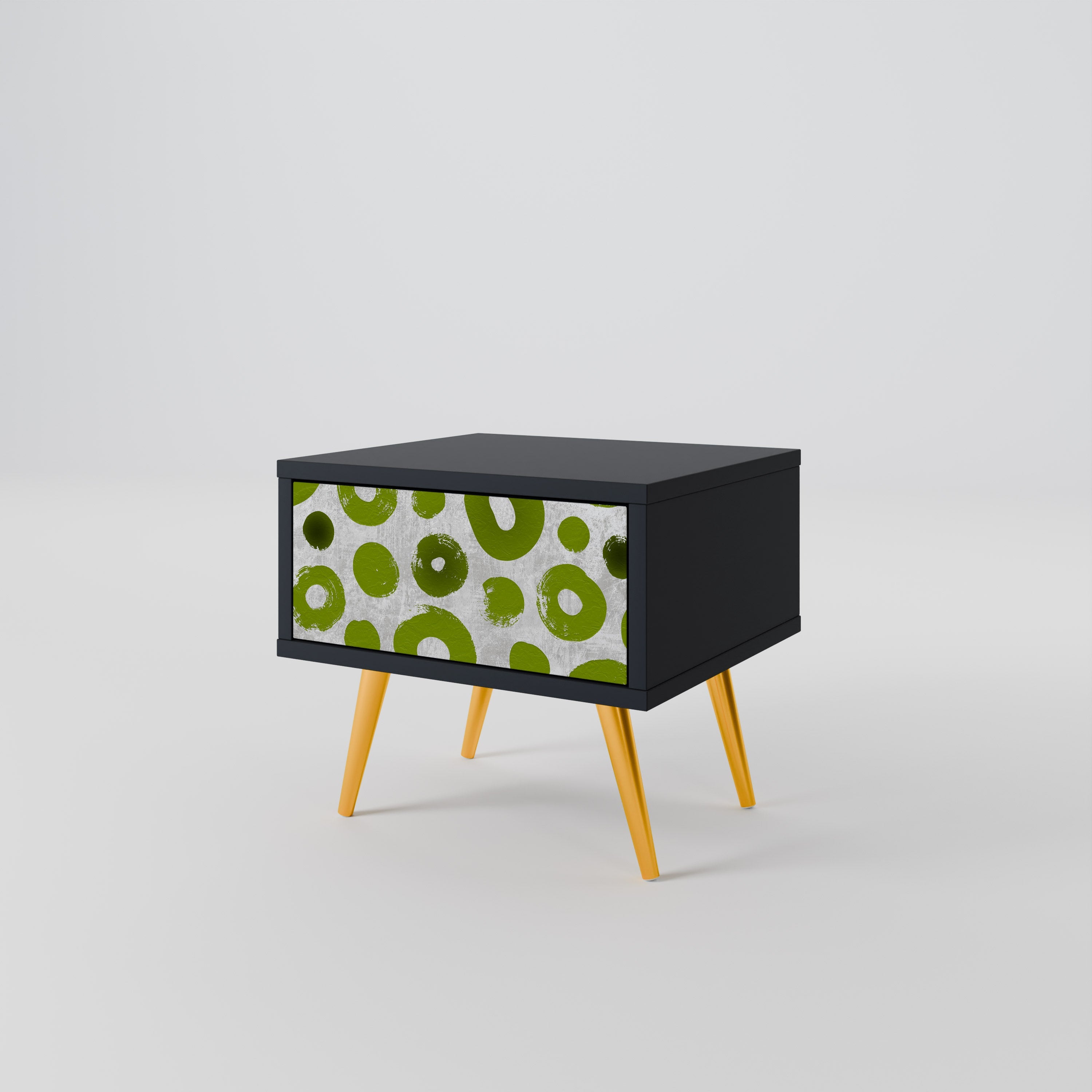 GREEN RHAPSODY Nightstand in Black Finish
